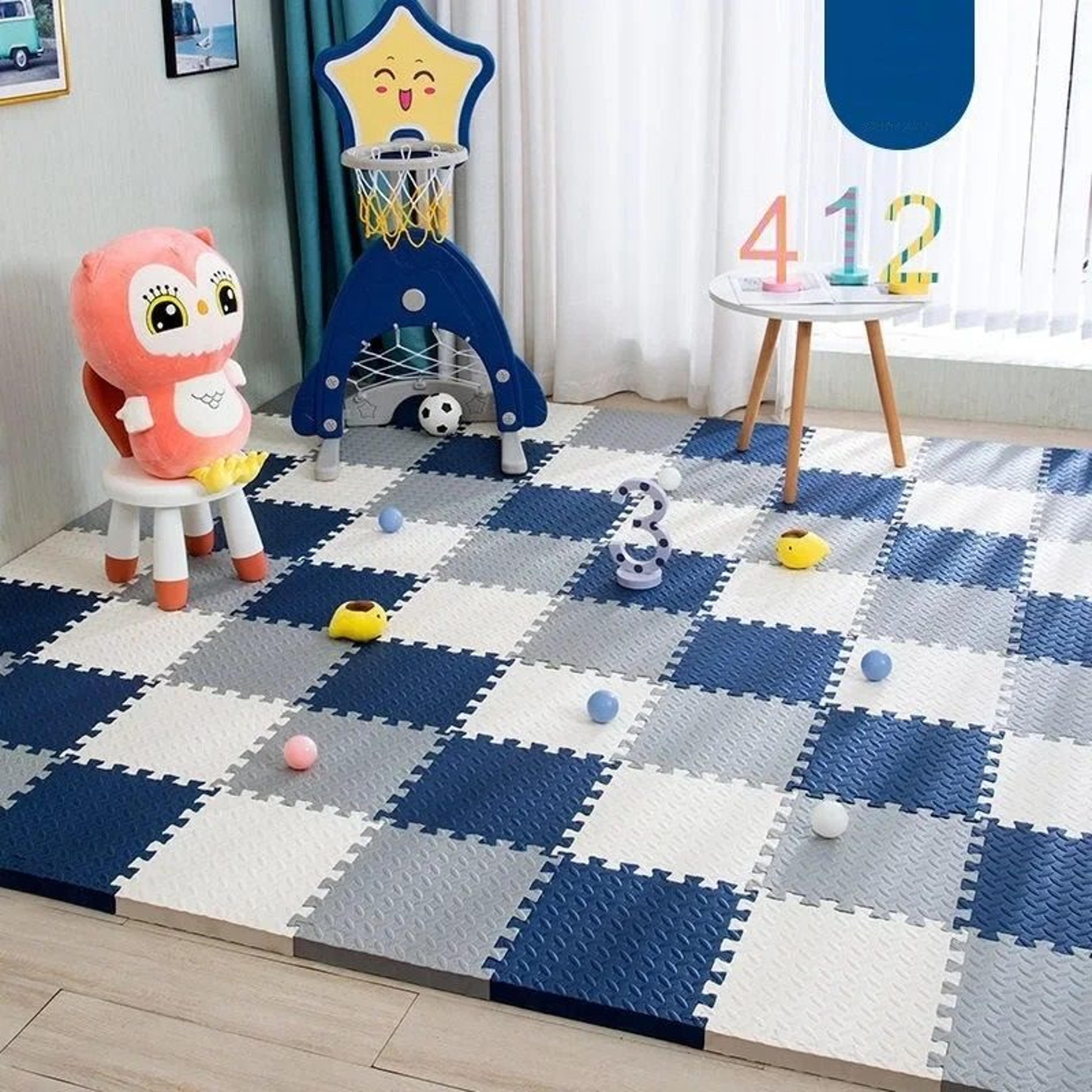 create a safe soft play area for your child with this 12 piece foam baby play puzzle mat set. made from cushioned eva fo