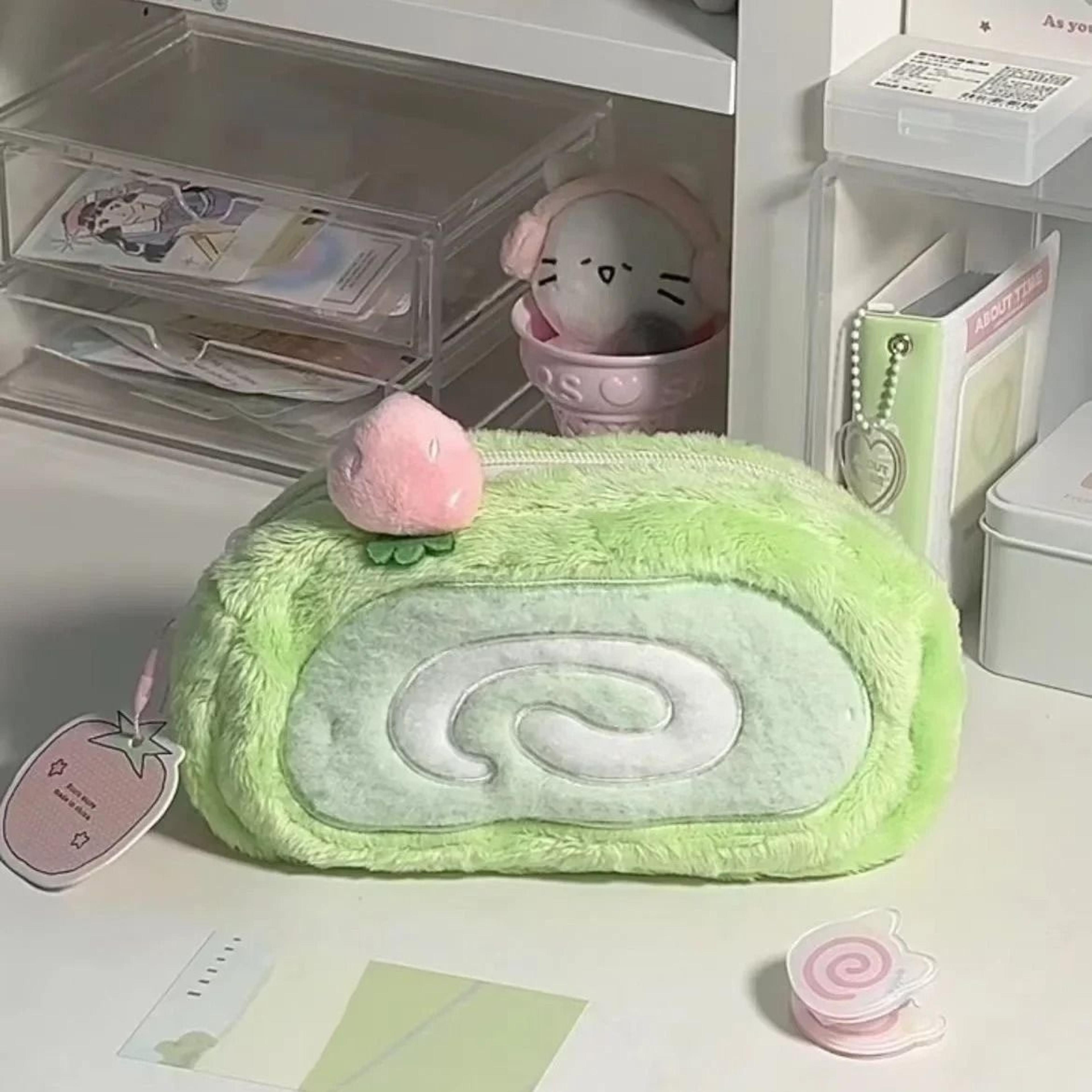 large plush pencil case organizer for stationery storage