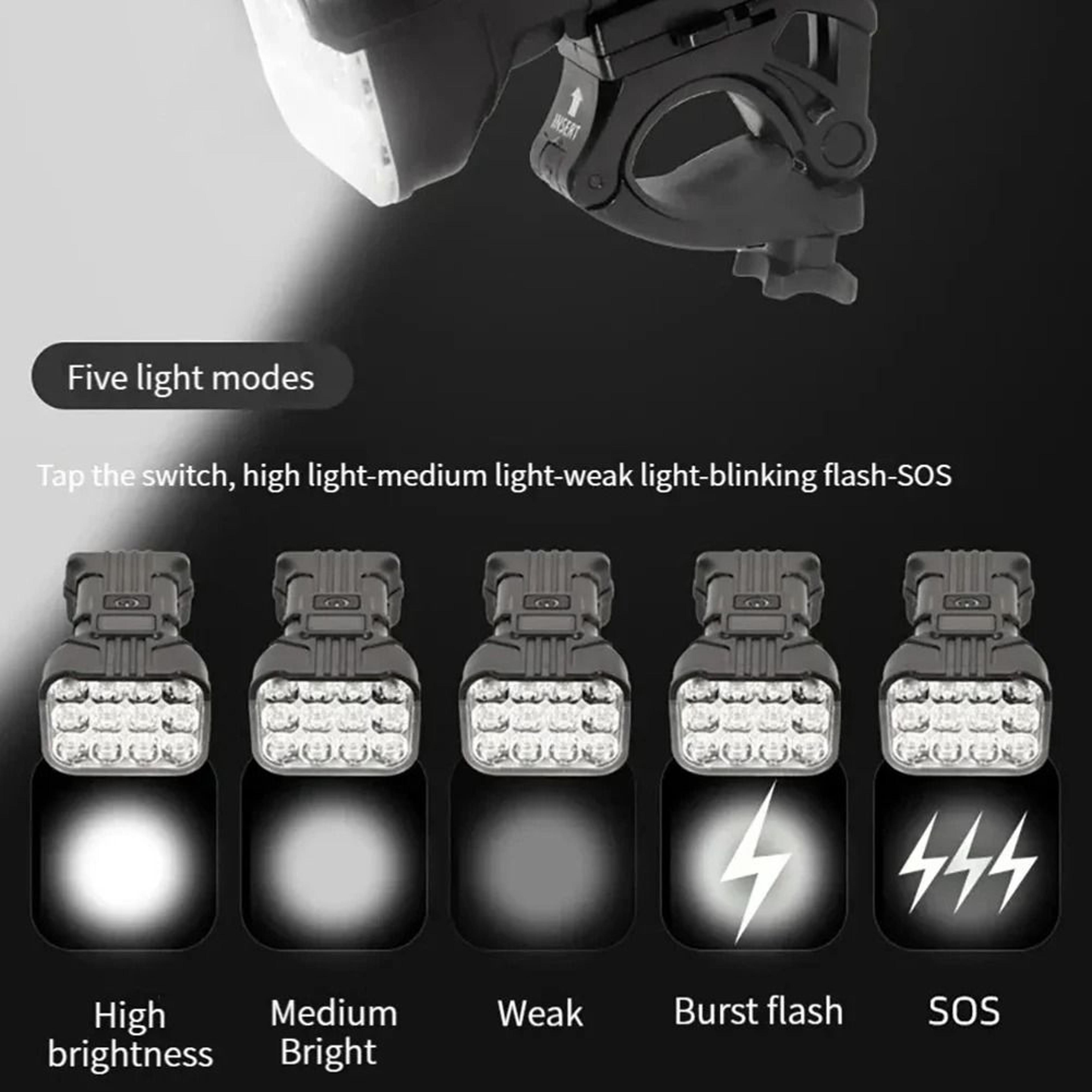 Rechargeable Bicycle Headlight With Horn For Night Riding Safety 2