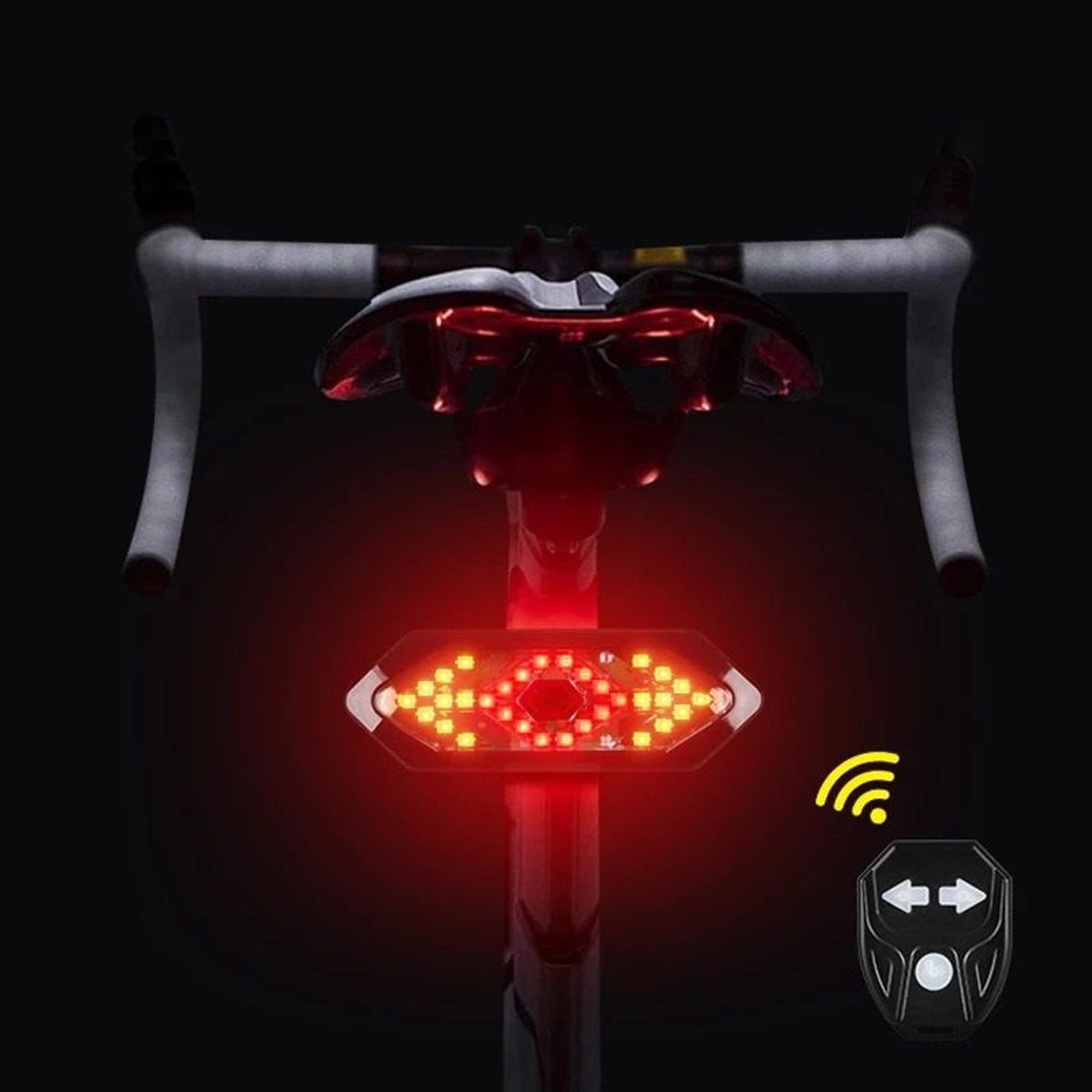usb rechargeable bicycle turn signal rear light with wireless remote