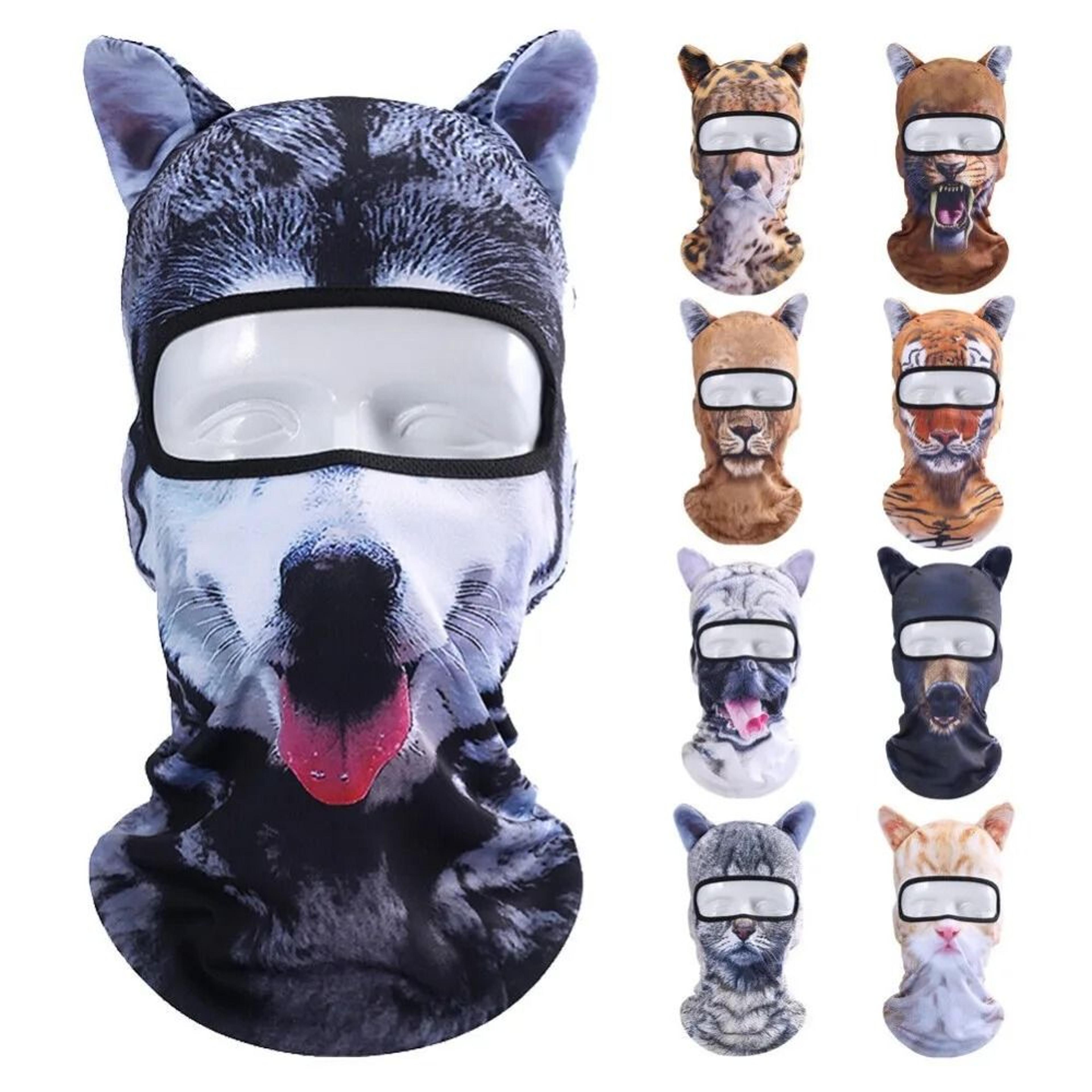 3d animal balaclava full face mask funny windproof ski hat and neck gaiter with ears for cycling and parties