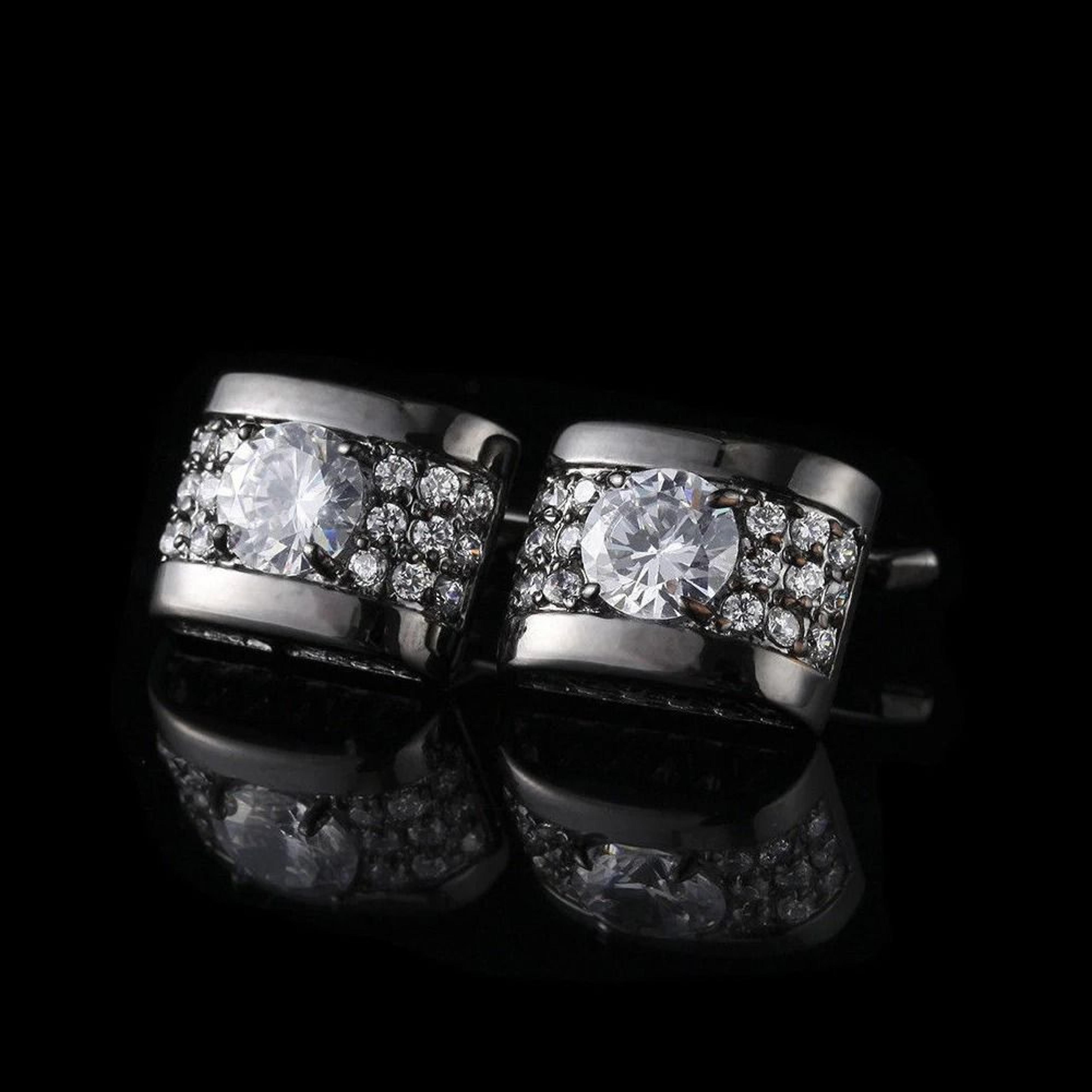 Rhinestone Cufflinks For Men 2