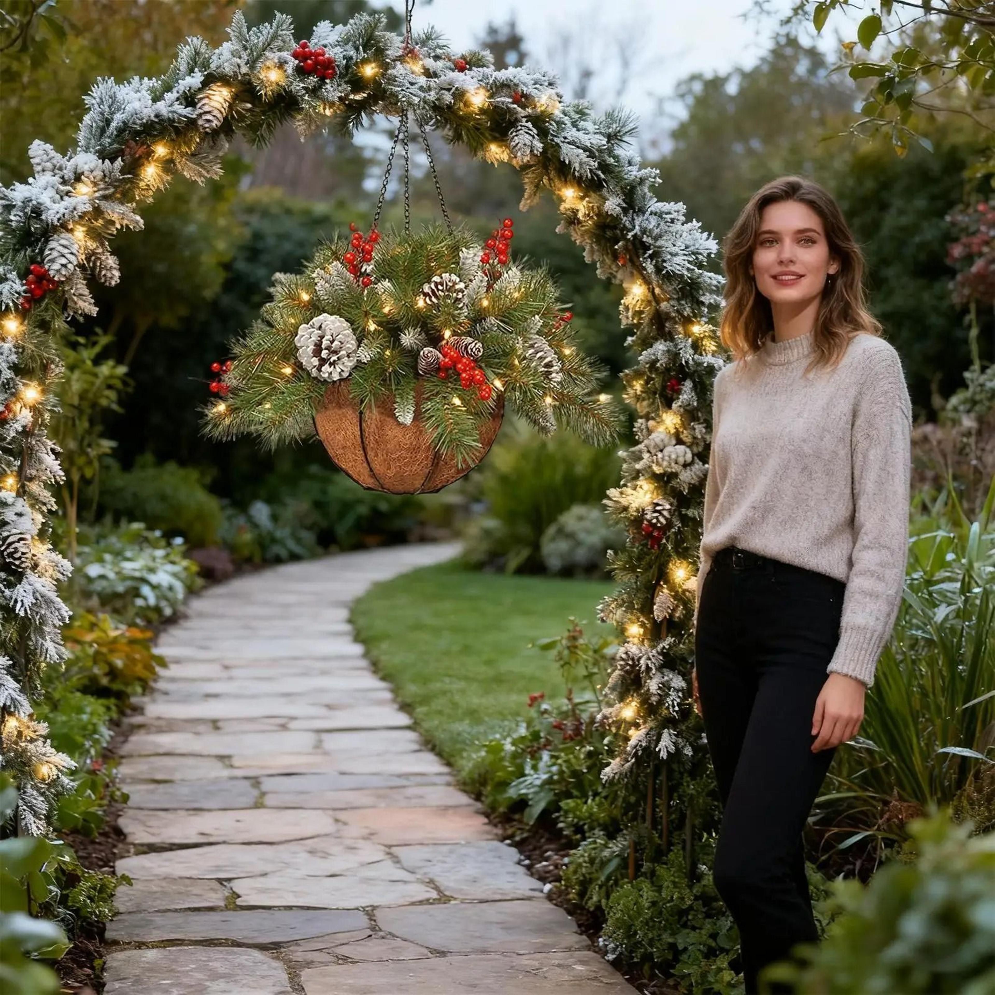 christmas porch decor with lights