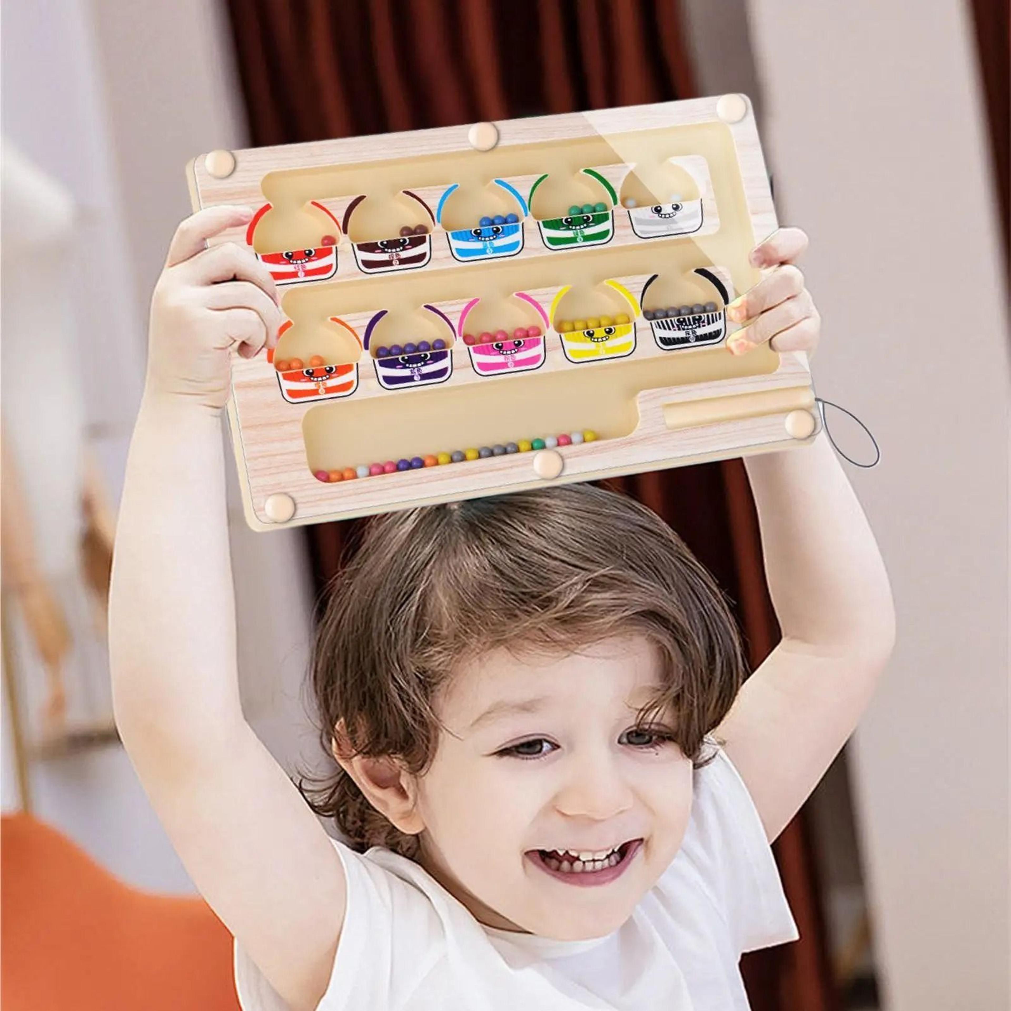 magnetic color sorting maze and drawing board