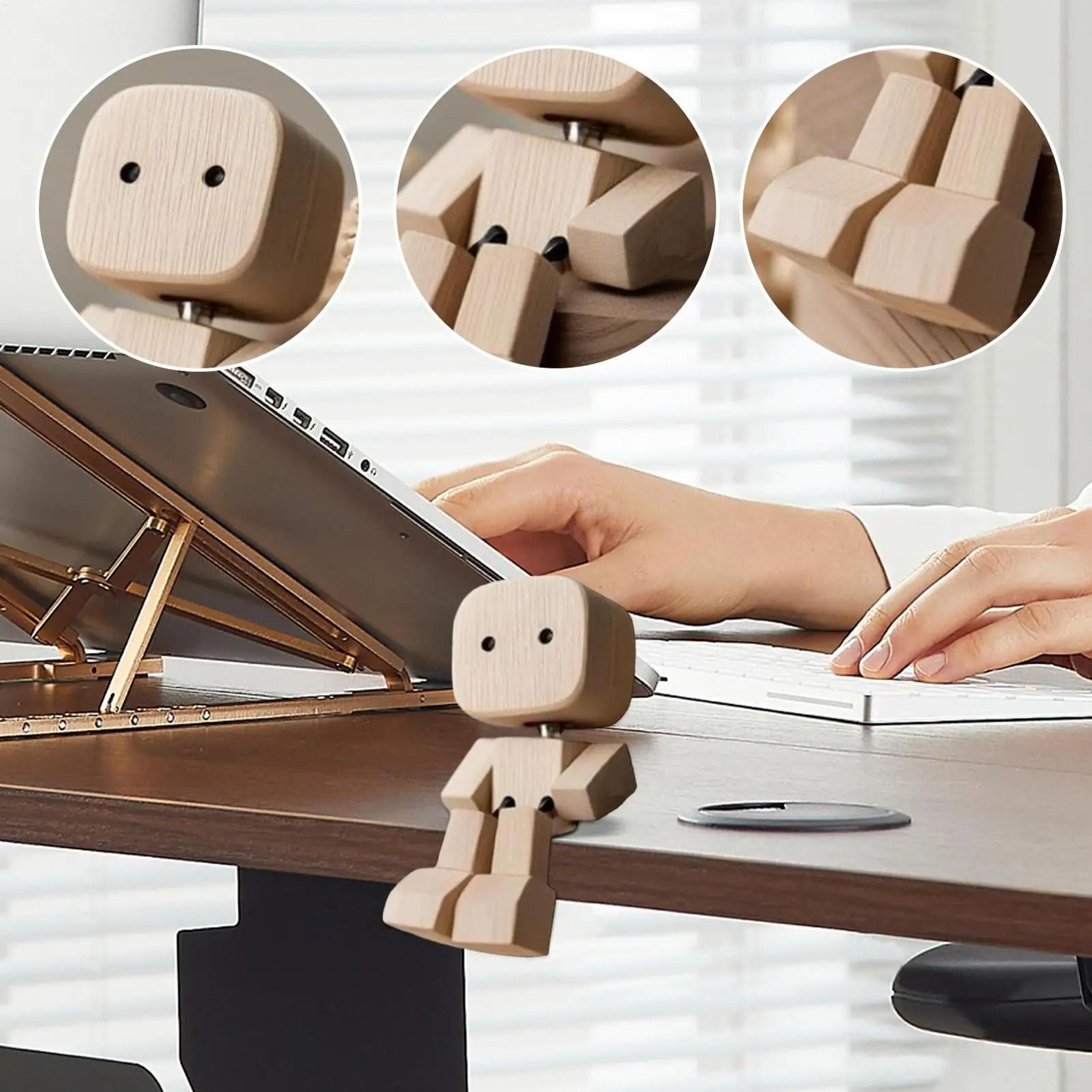 cute wooden car dance figurine