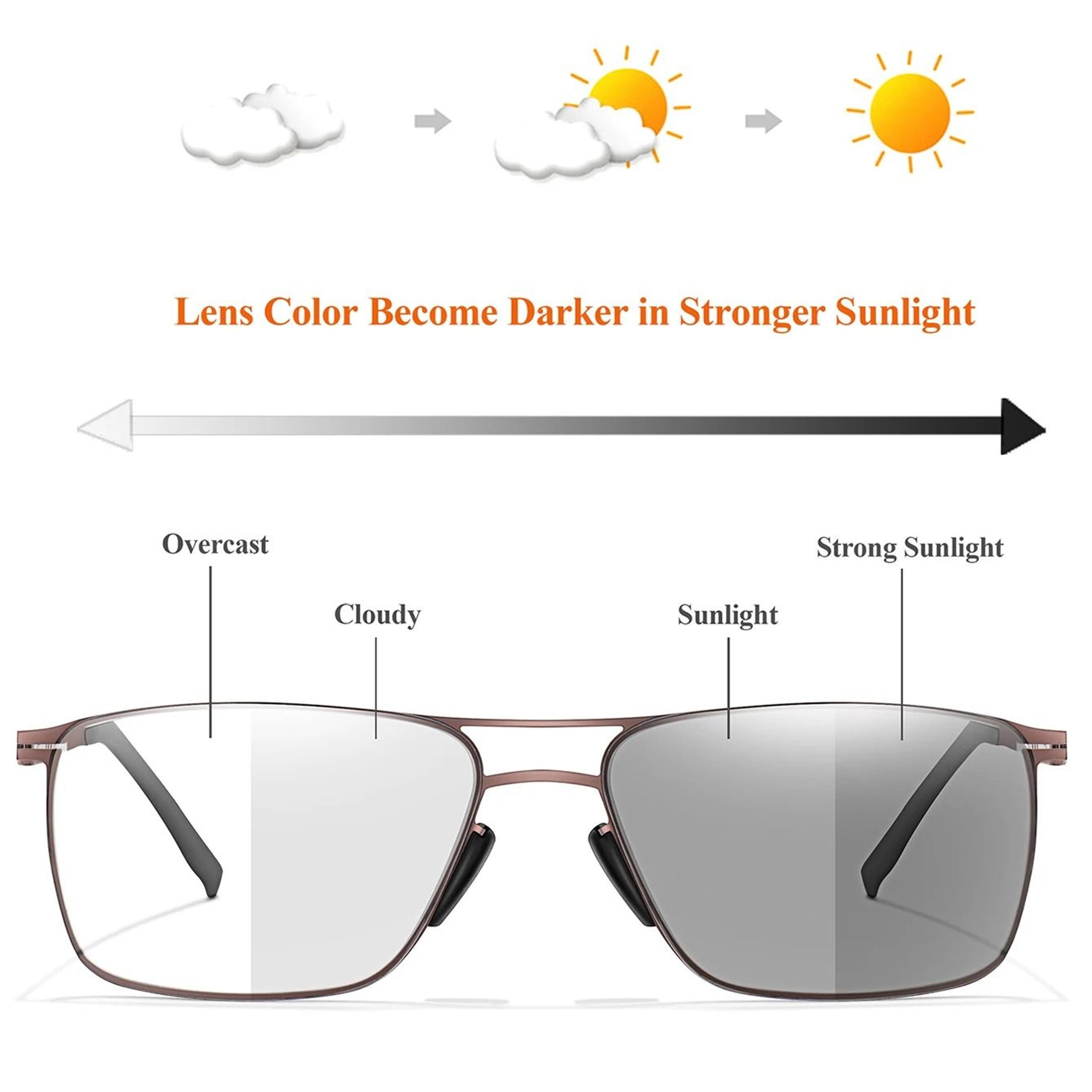 photochromic anti blue light reading glasses
