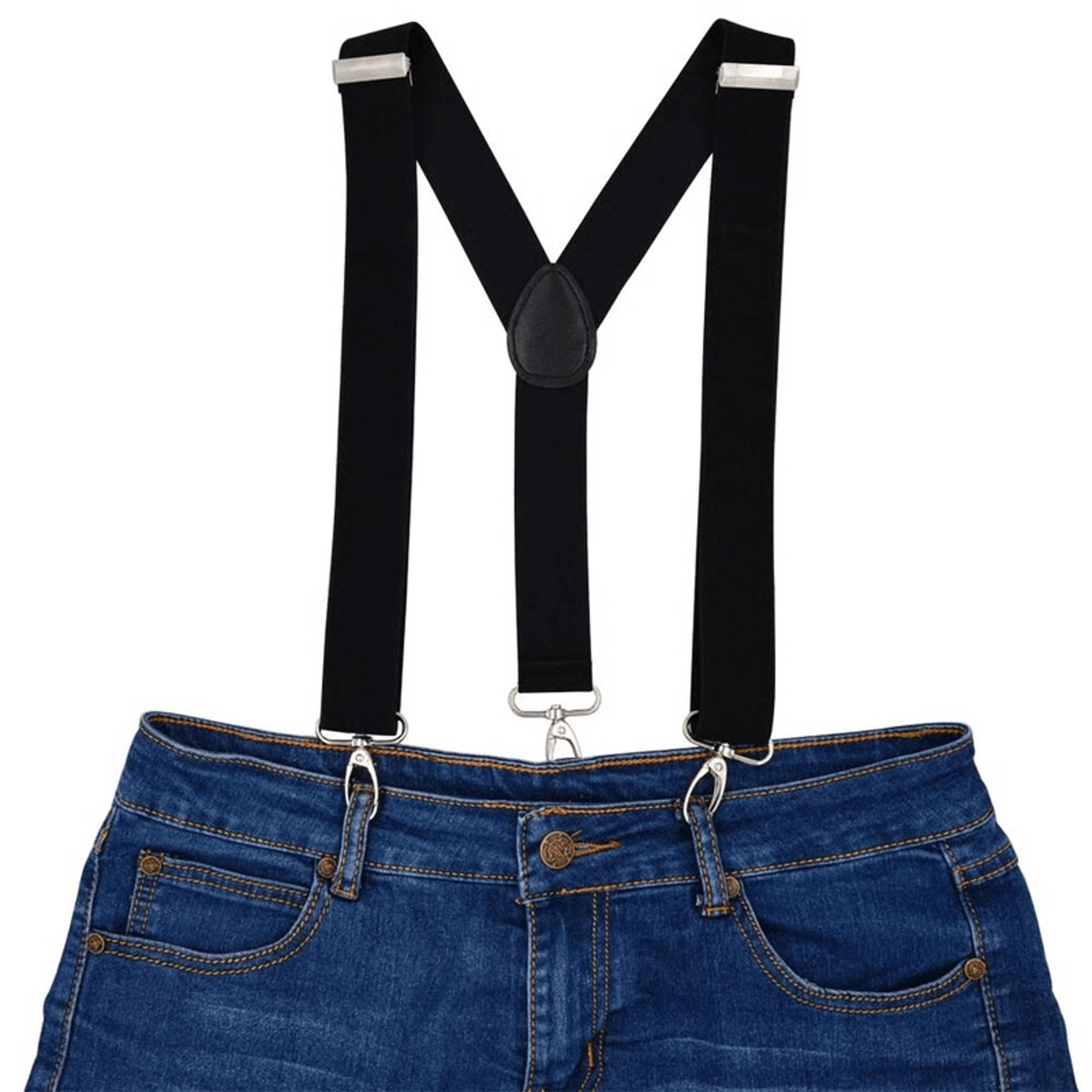 mens suspenders over work jacket