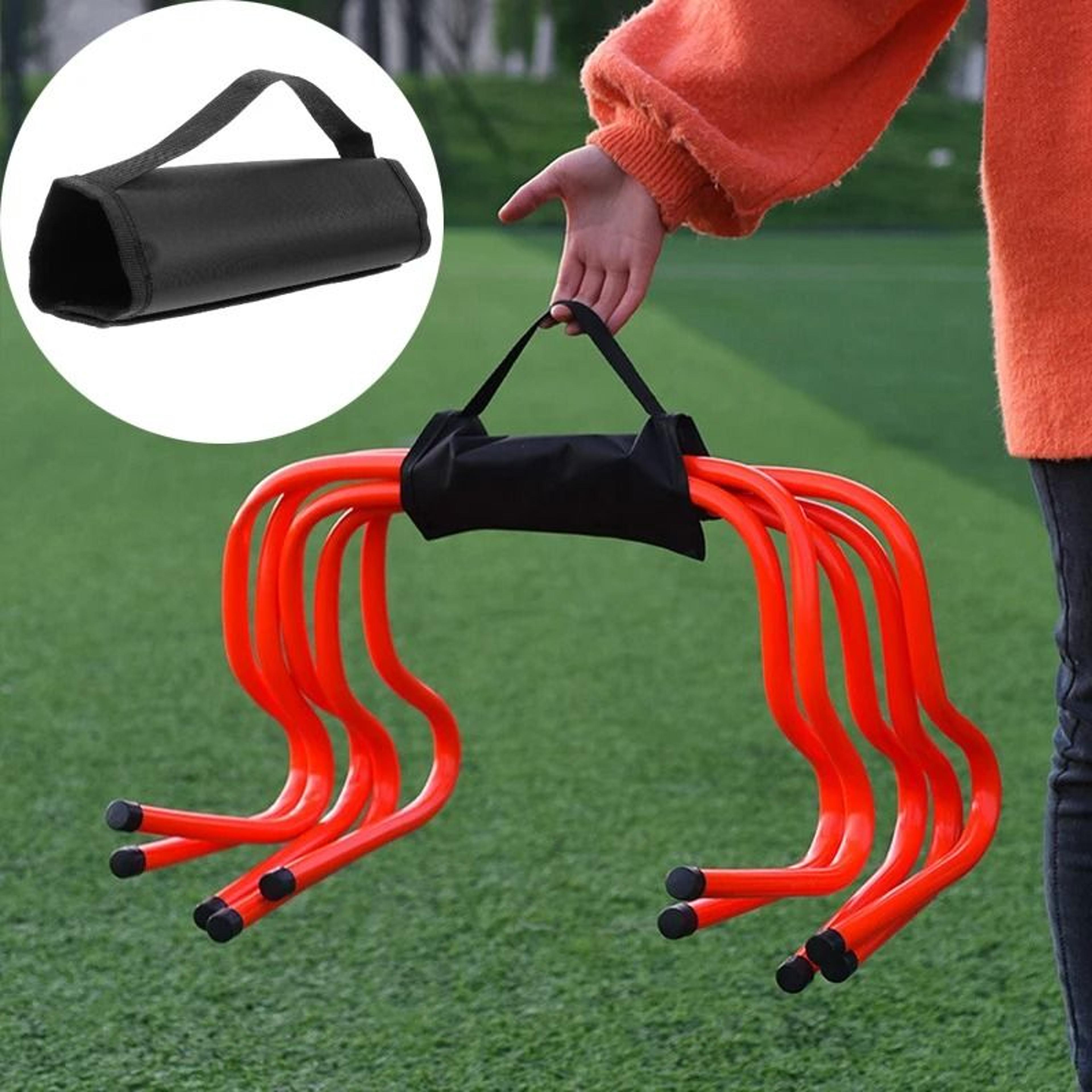 soccer agility training hurdles with carry storage bag