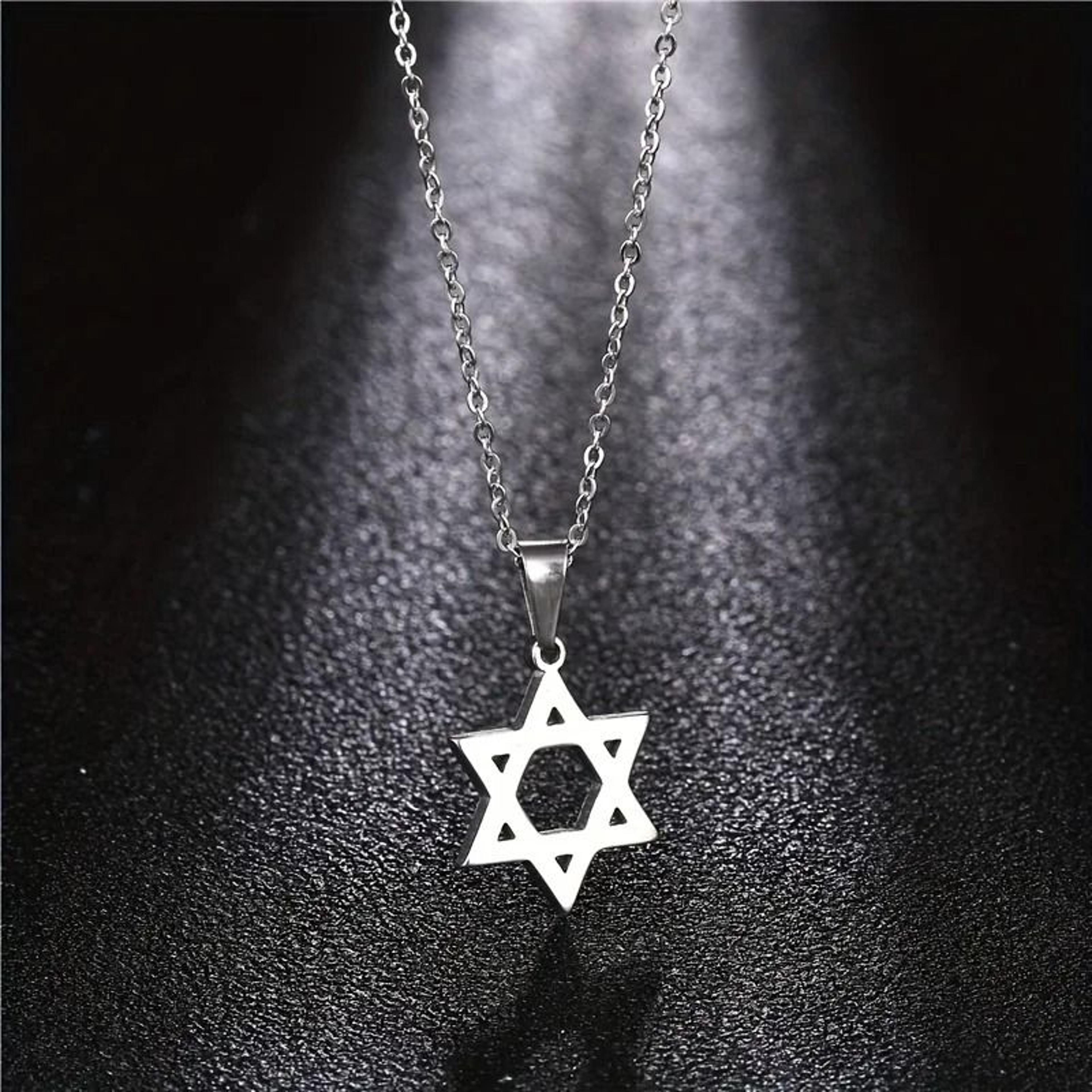stainless steel star of david necklace religious amulet pendant