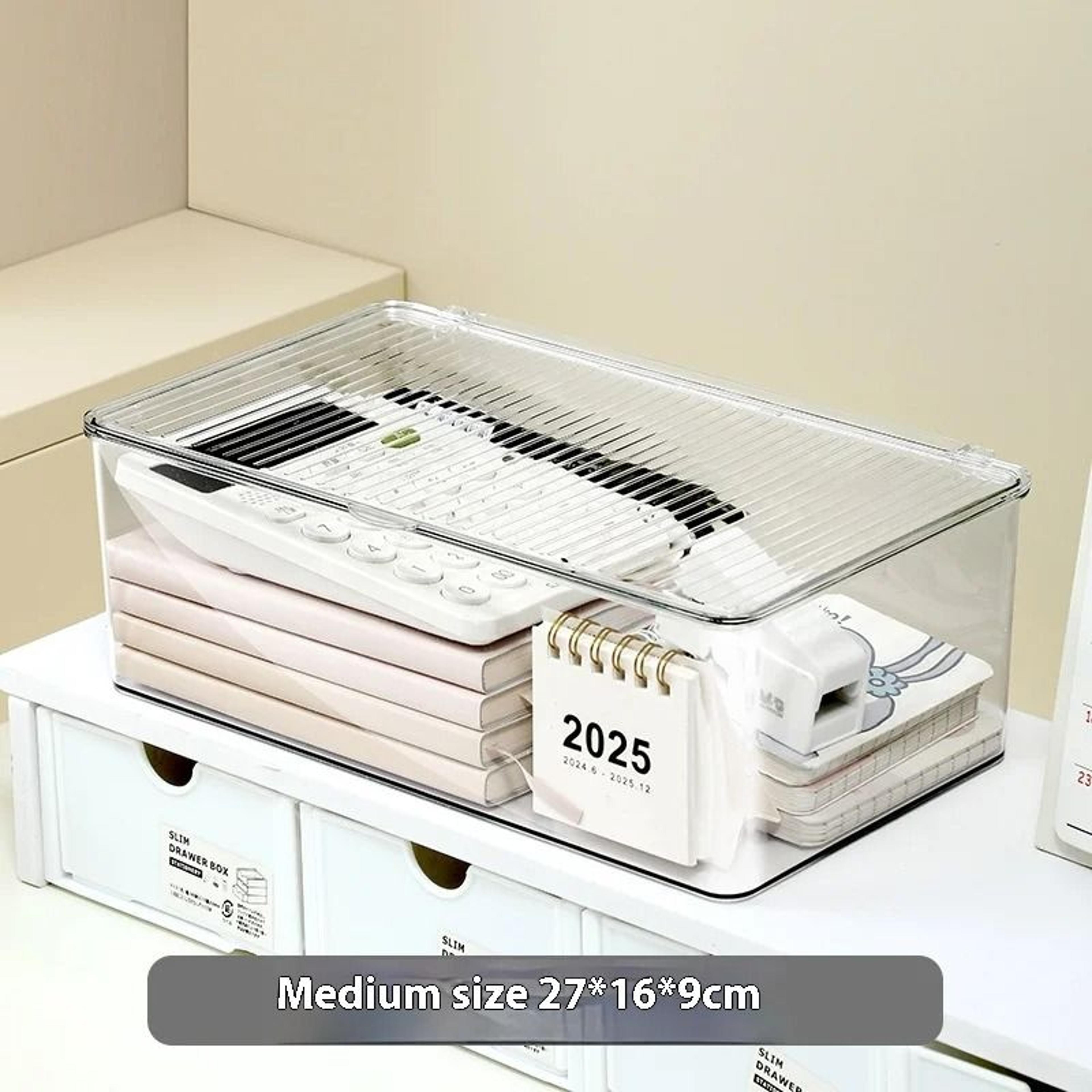 Acrylic Dustproof Desktop Storage Box Large Capacity Organizer 7