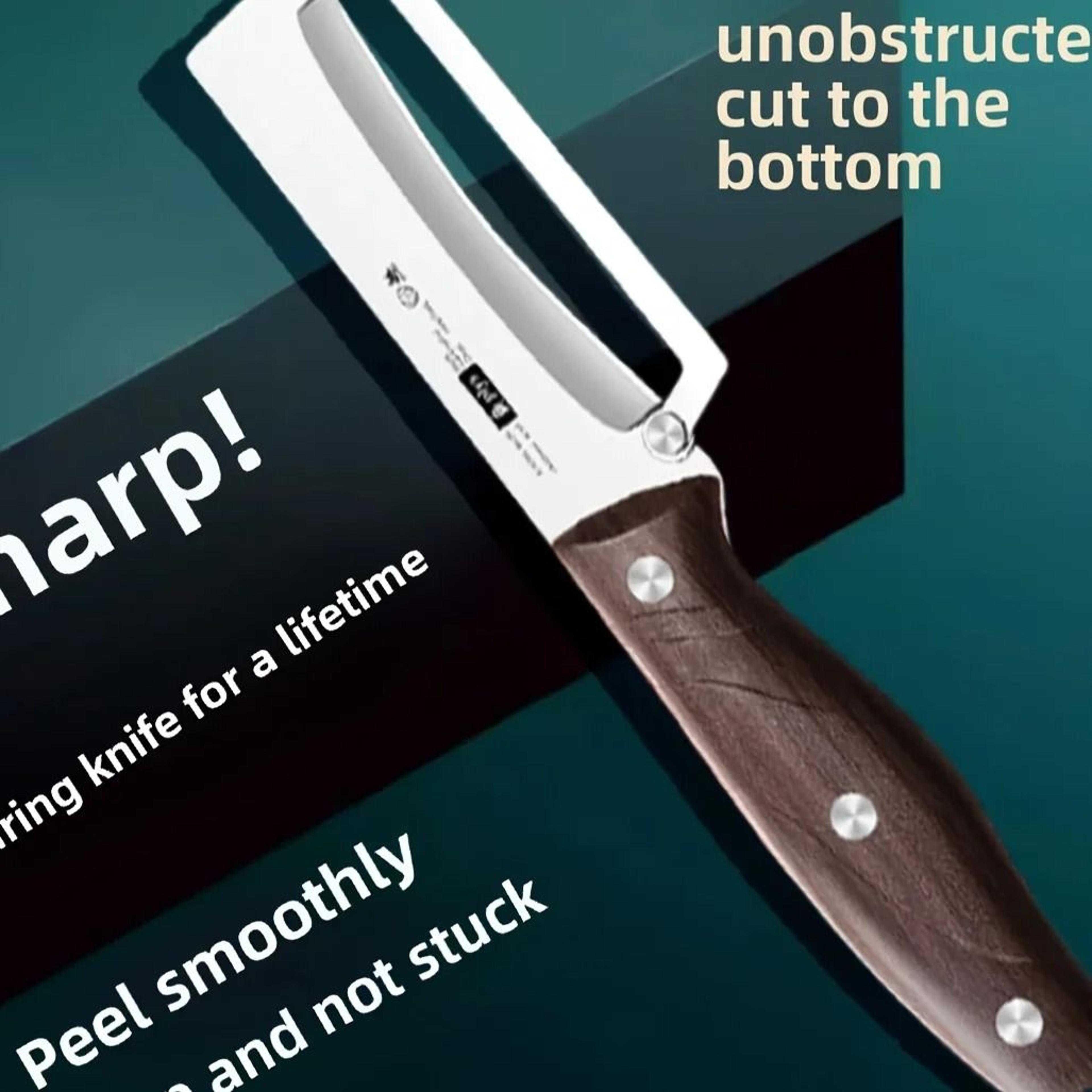 stainless steel peeler with wooden handle for fruits and vegetables