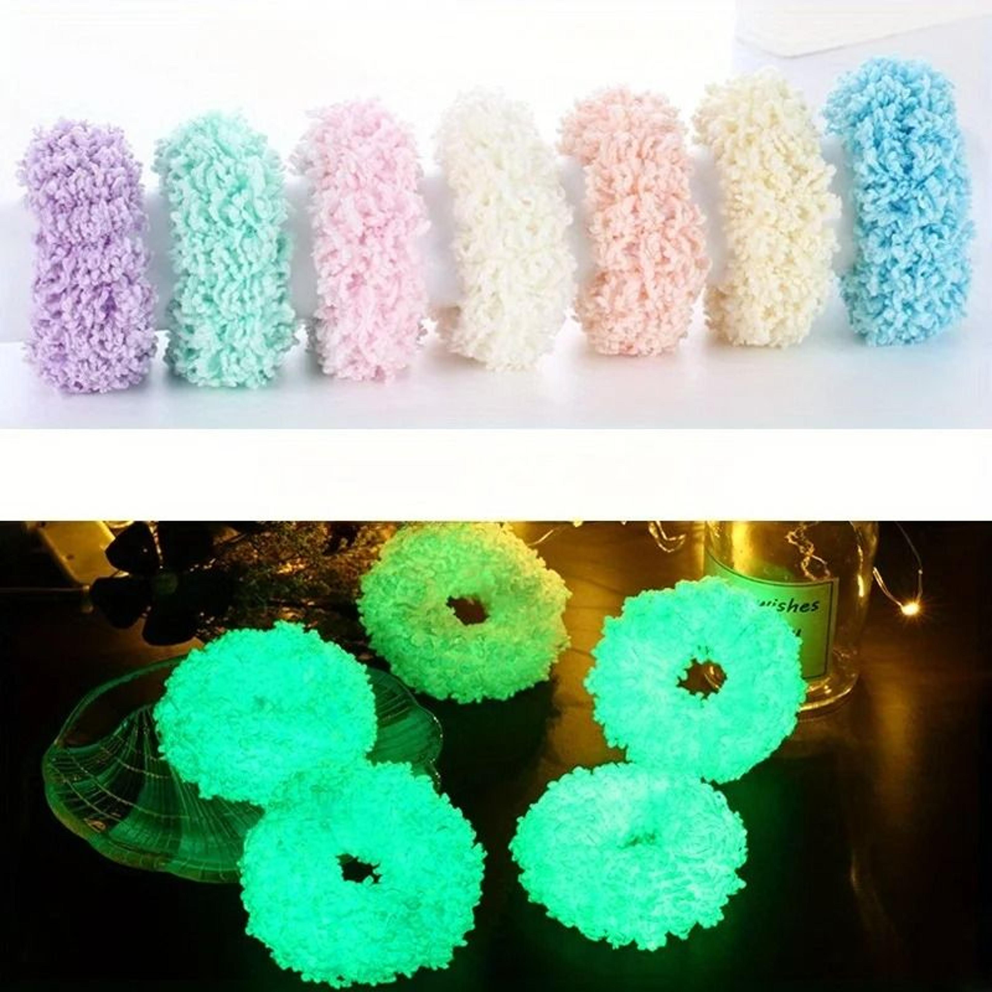 glow in the dark neon green hair scrunchies set for parties and casual wear