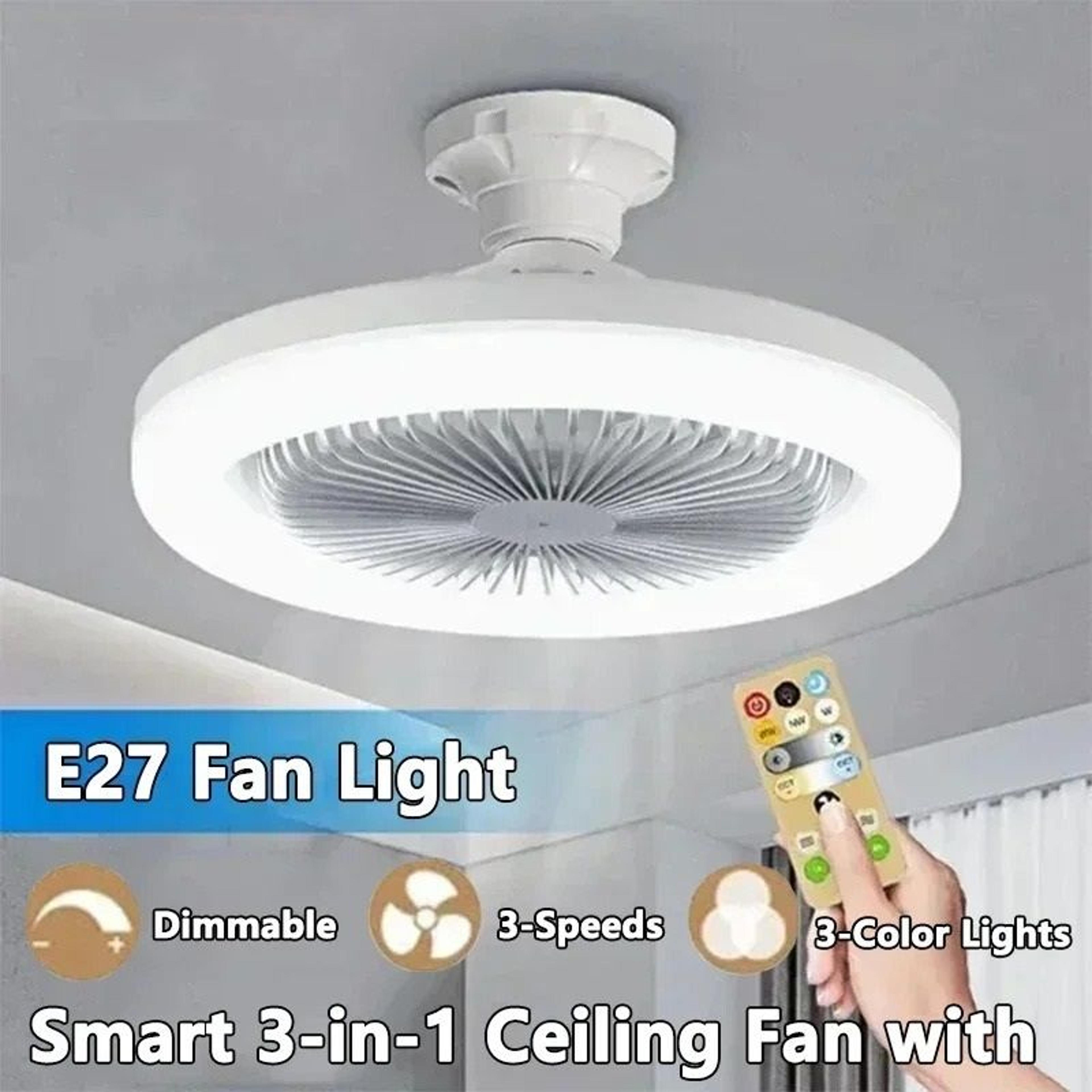 intelligent 3 in 1 integrated ceiling fan and light