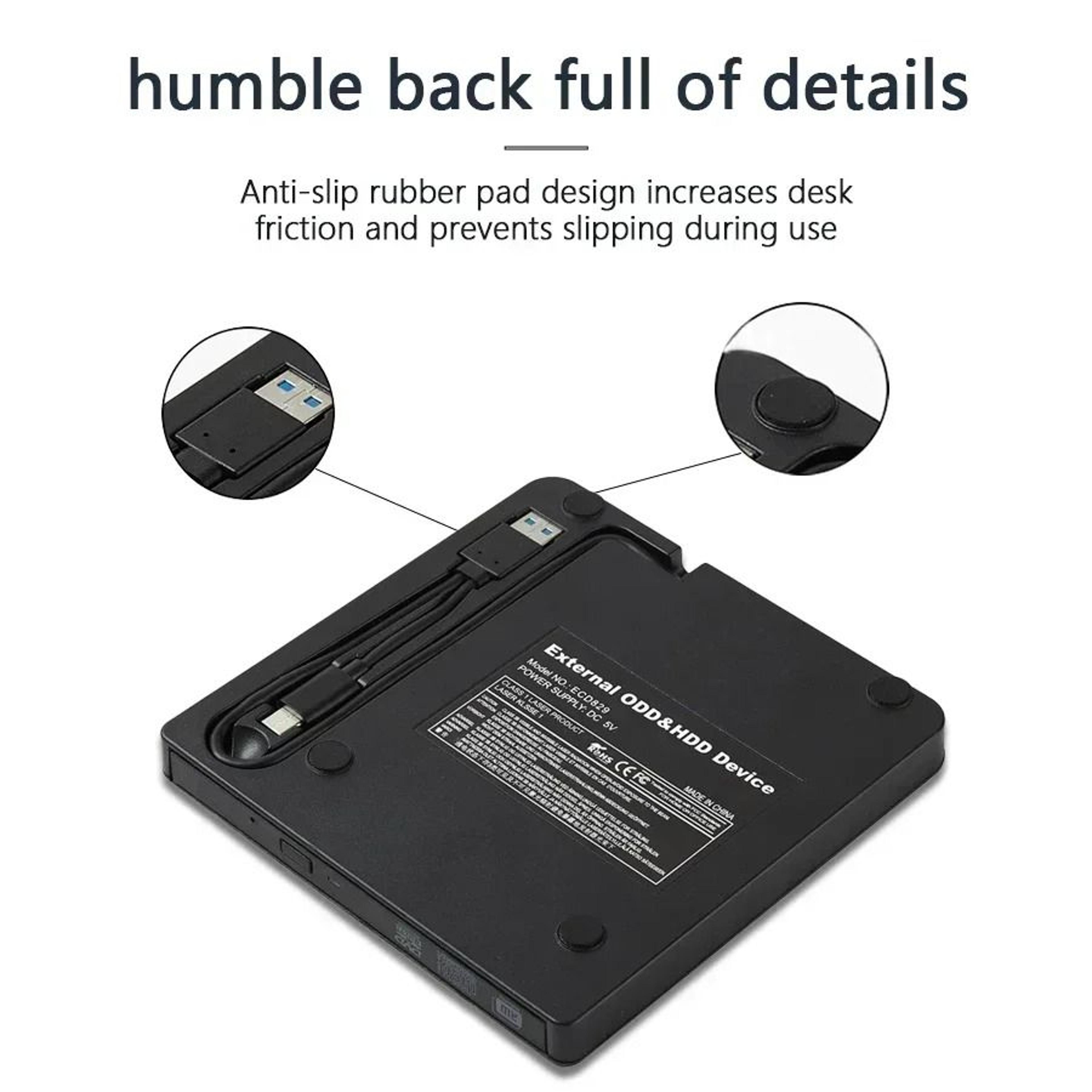 2in1 USB 30 TypeC Slim External DVD RW CD Writer Drive 5