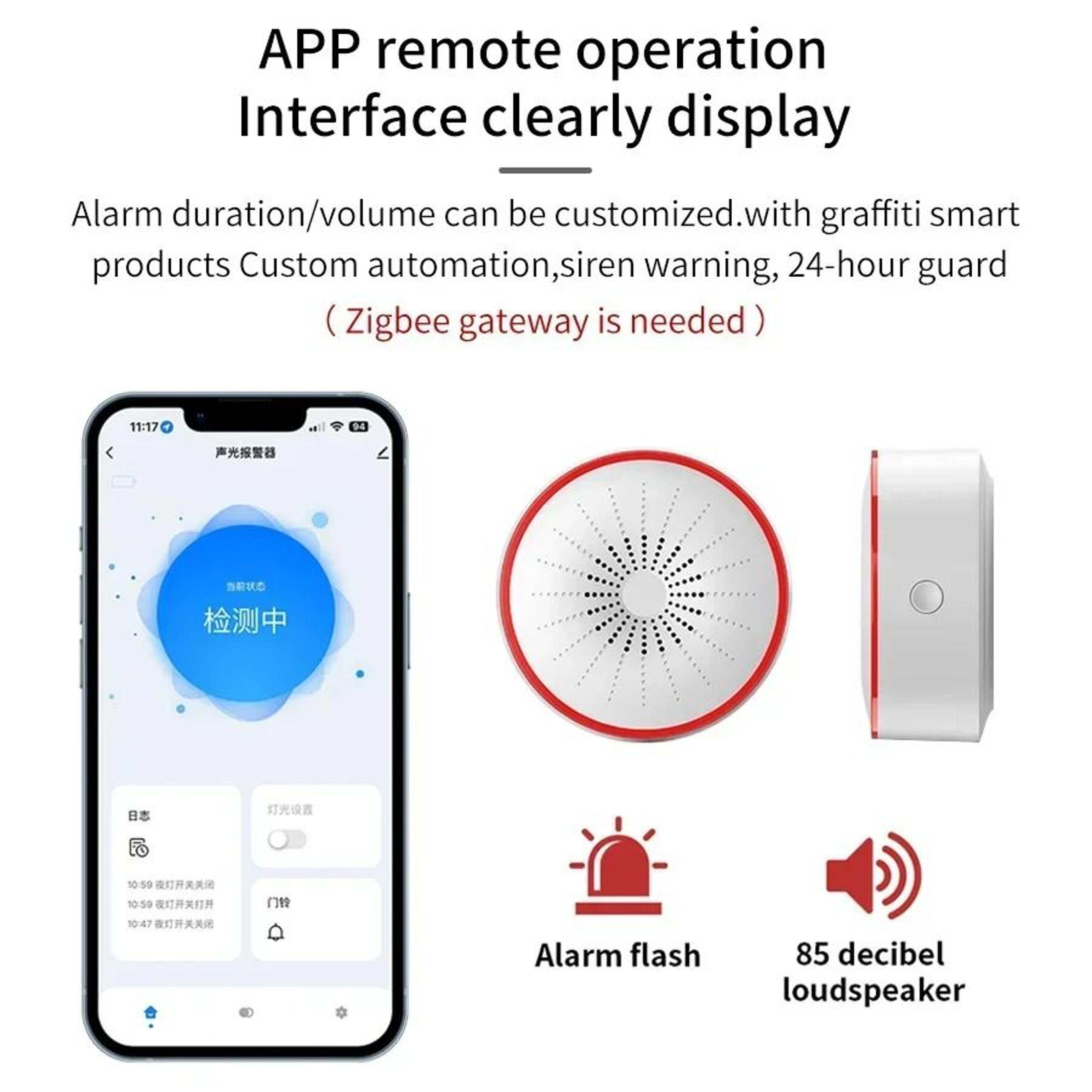 WiFi Zigbee Smart Siren Alarm Sound  Light Alert Detector 1
