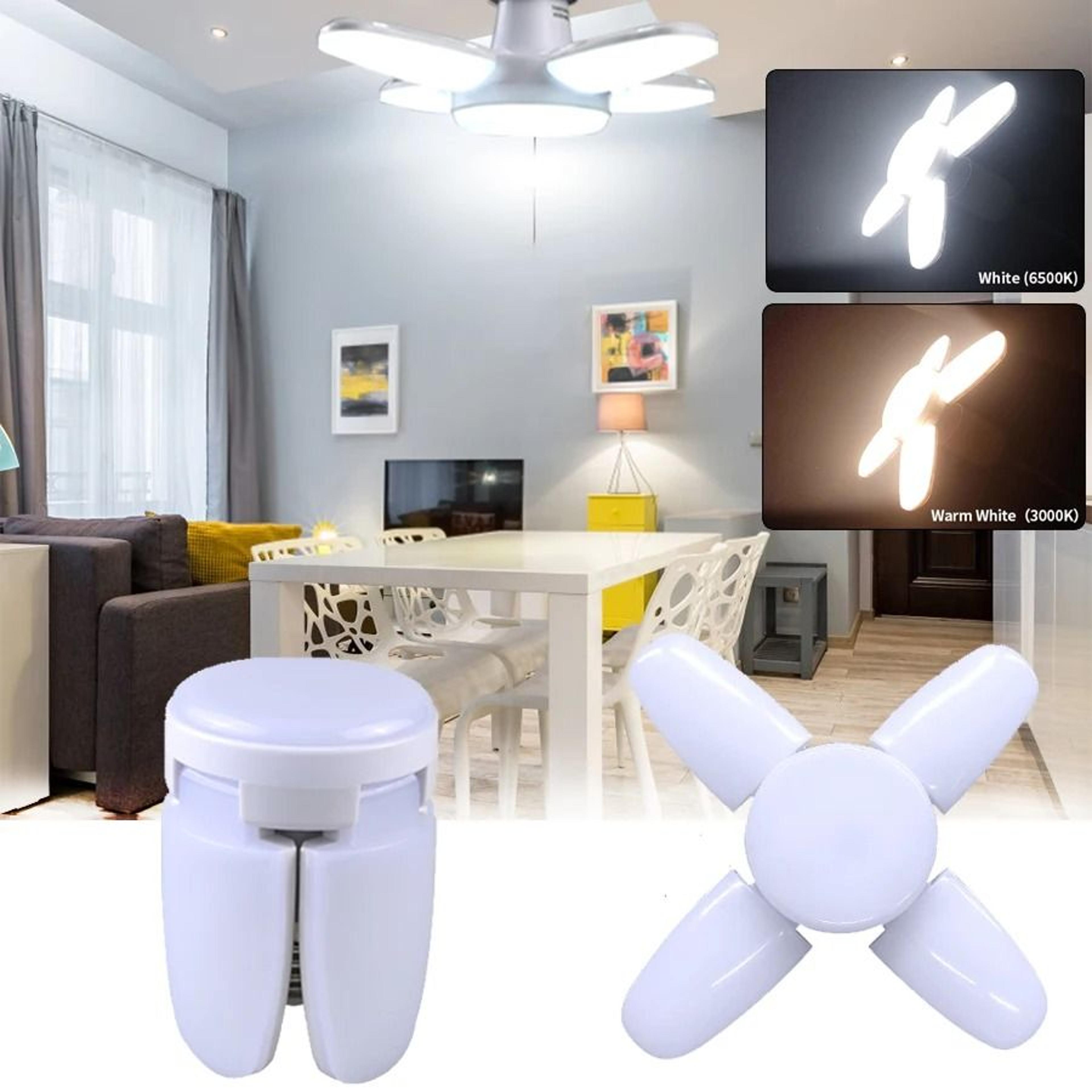 e27 fan shape led lamp foldable 28w light bulb