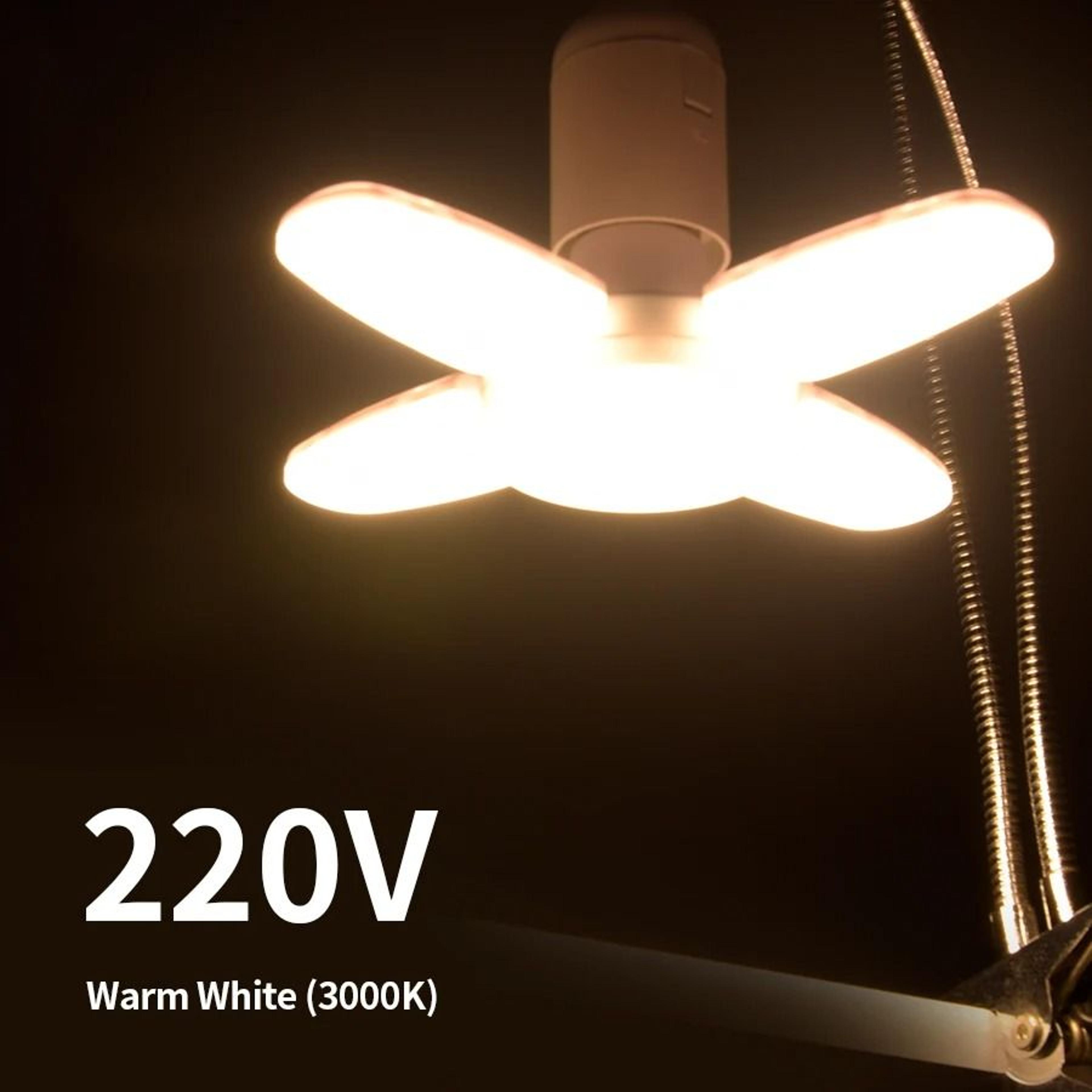 E27 Fan Shape LED Lamp Foldable 28W Light Bulb 6