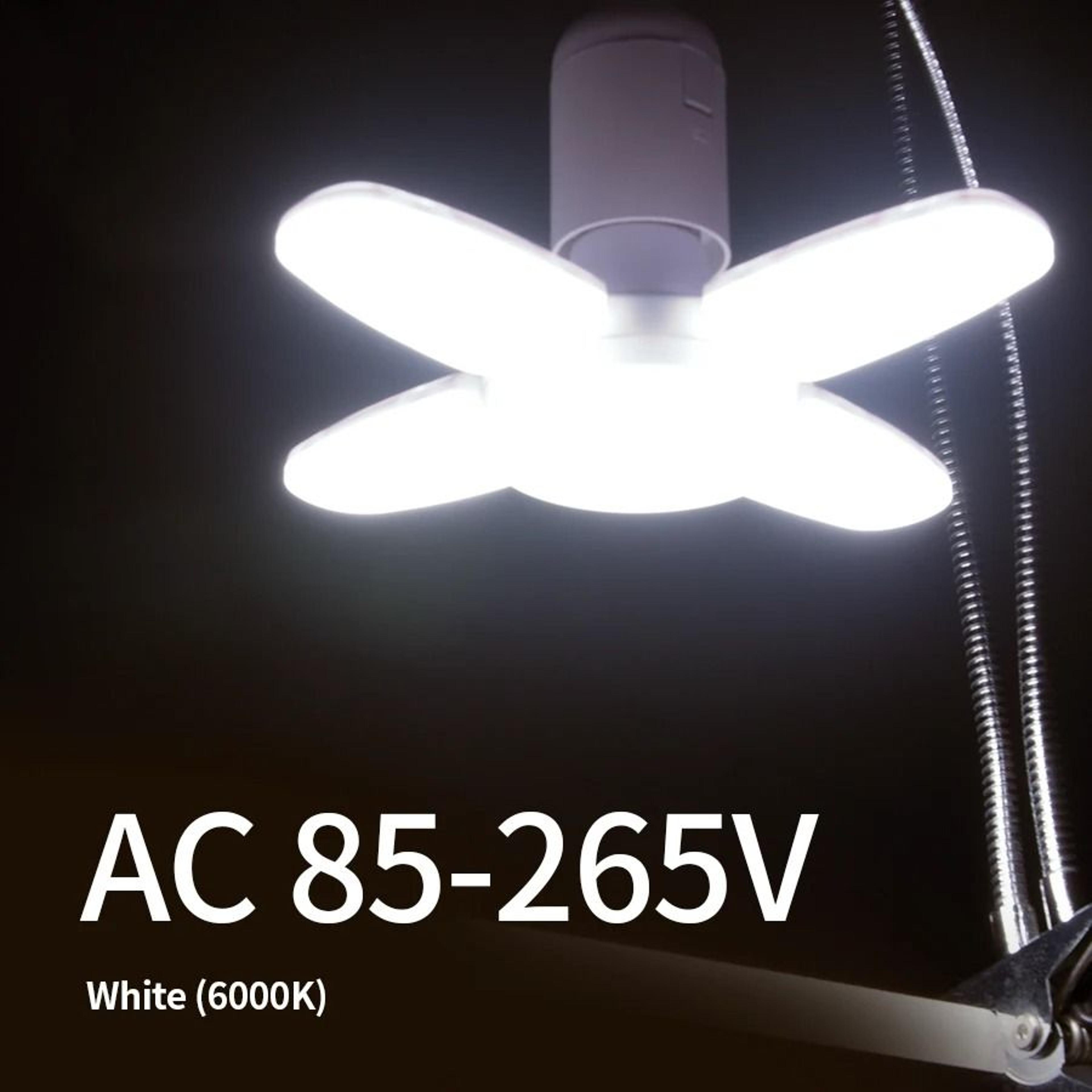 E27 Fan Shape LED Lamp Foldable 28W Light Bulb 8