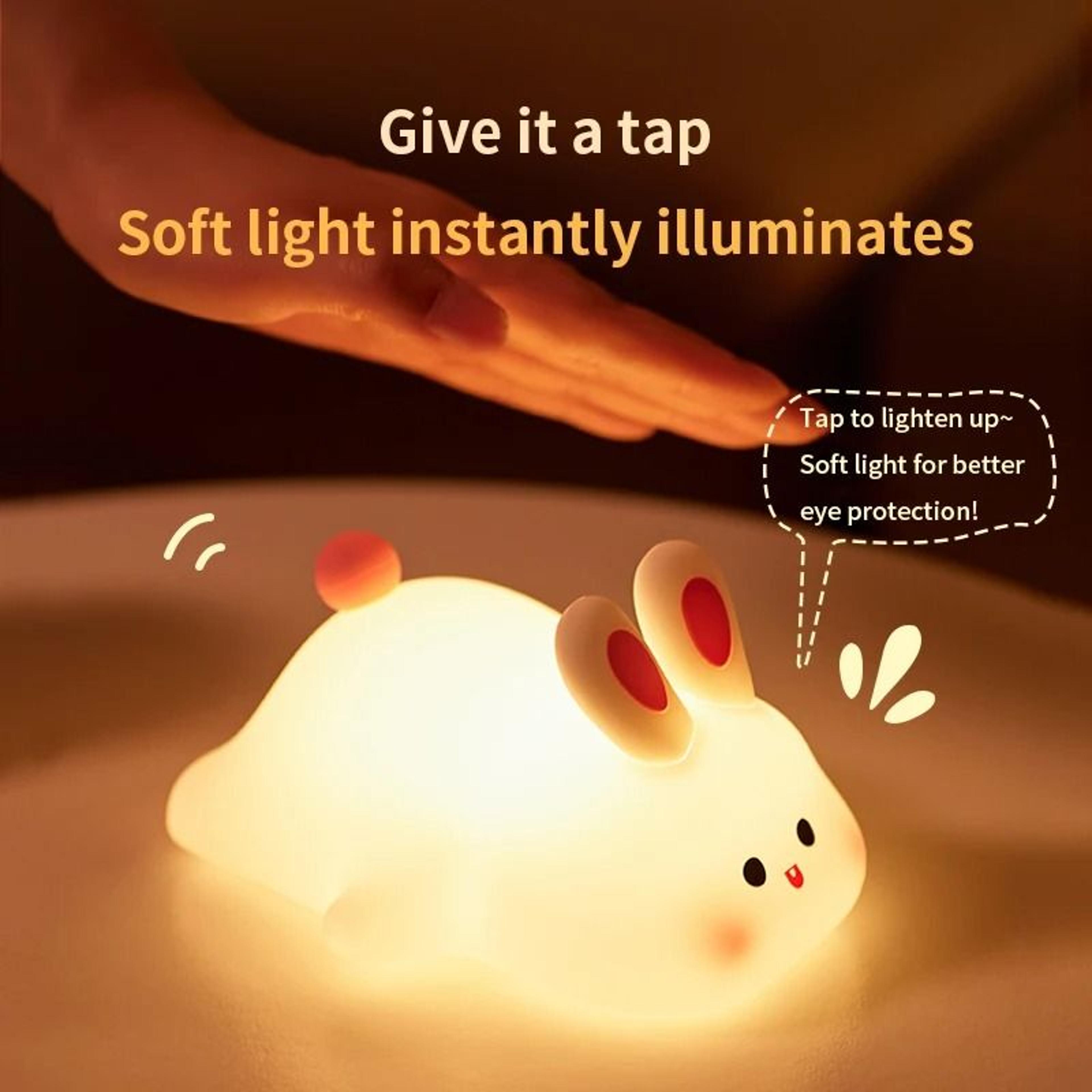 Cute Animal Shape Silicone Night Light Rechargeable Bedside Lamp 3