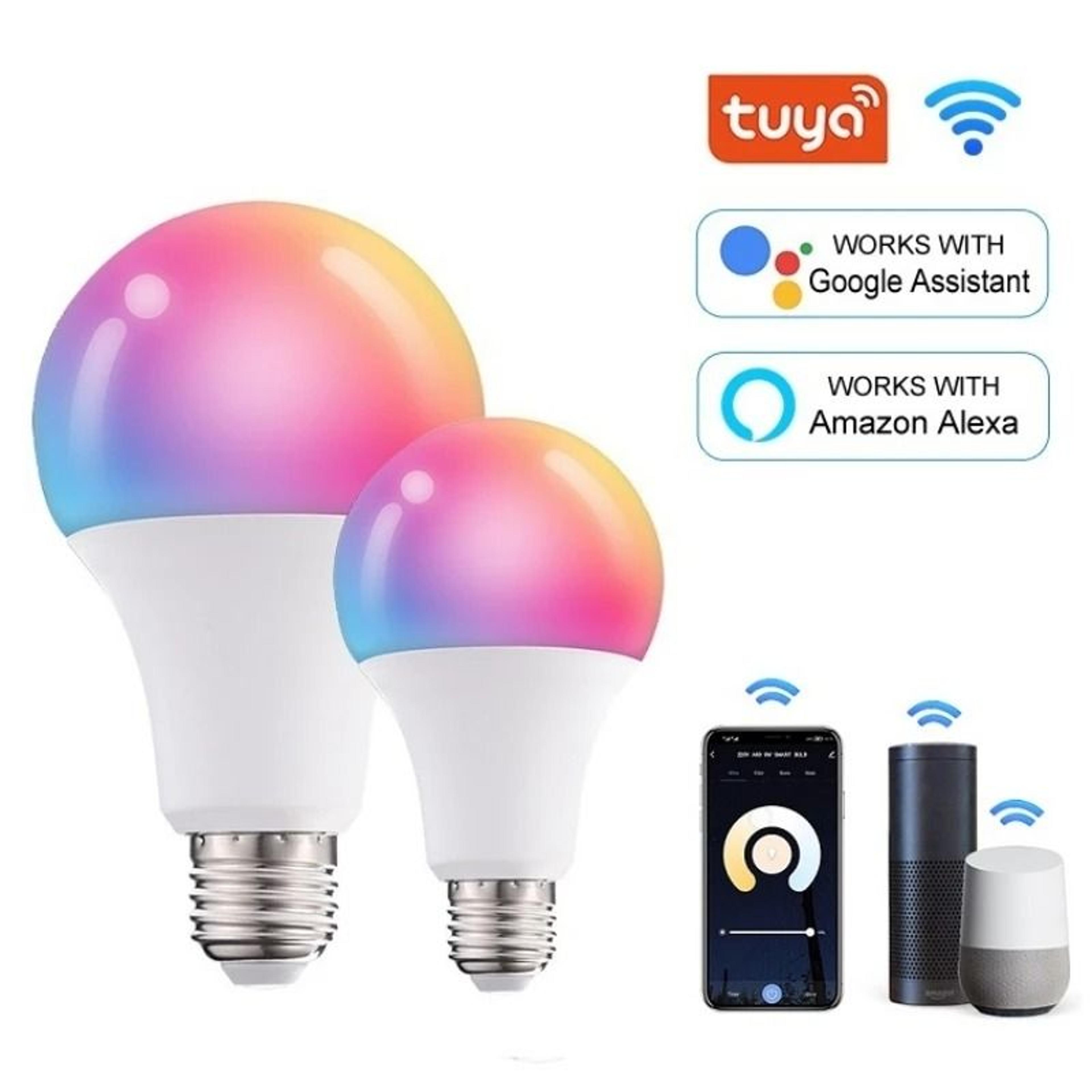 tuya smart wifi led light bulb e27 voice control lamp