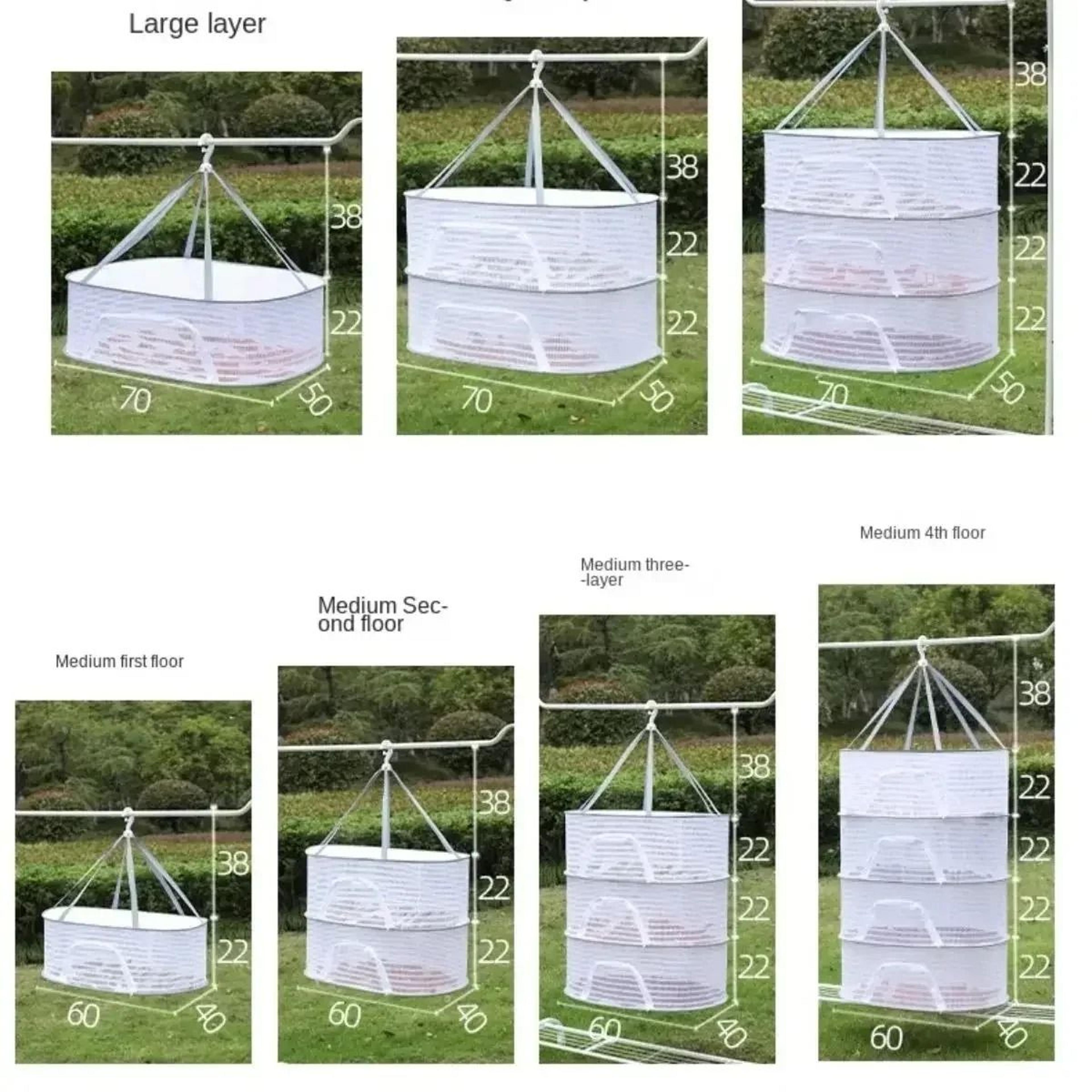 Multi Layer Foldable Hanging Herb And Food Drying Net 5