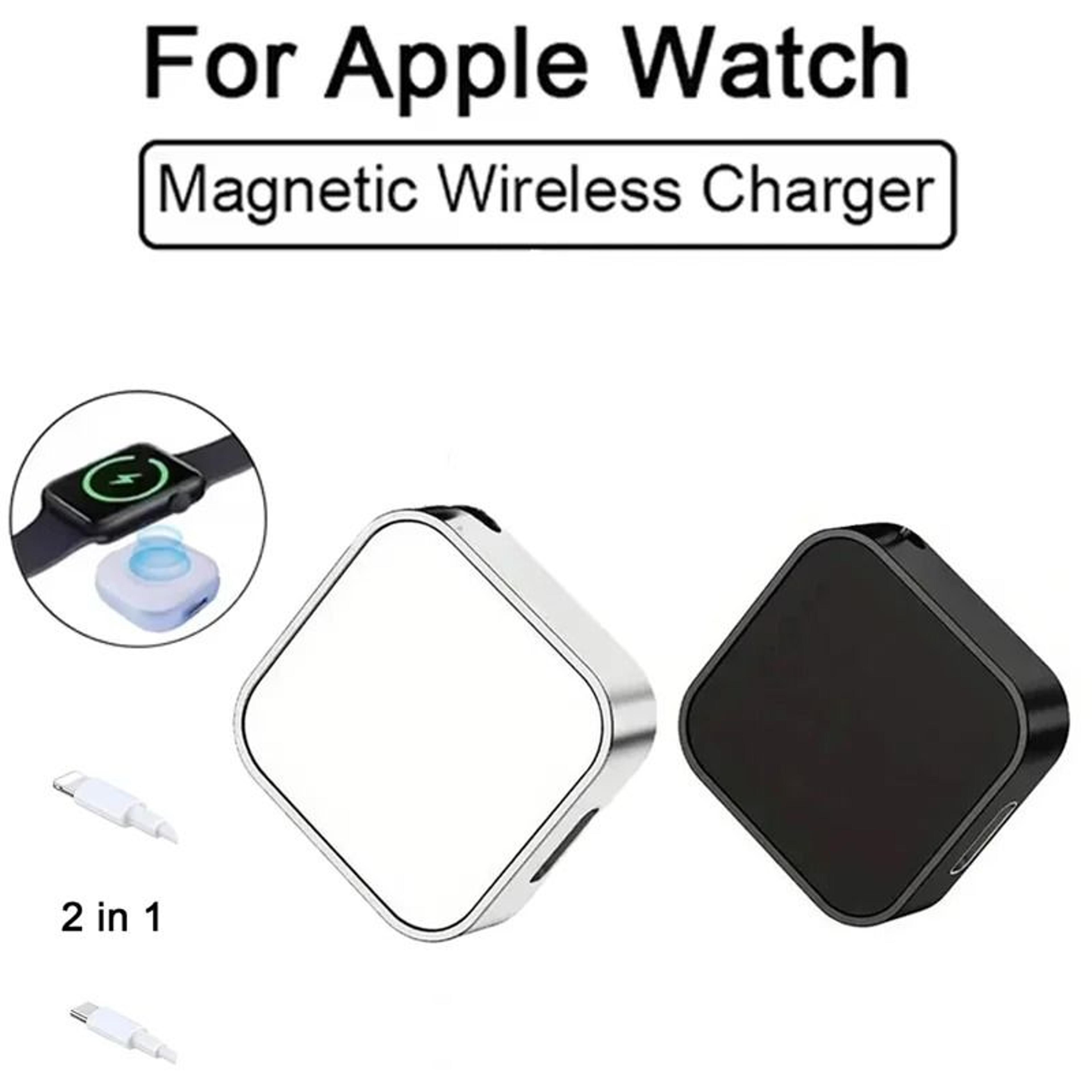 portable dual port wireless charger for apple watch