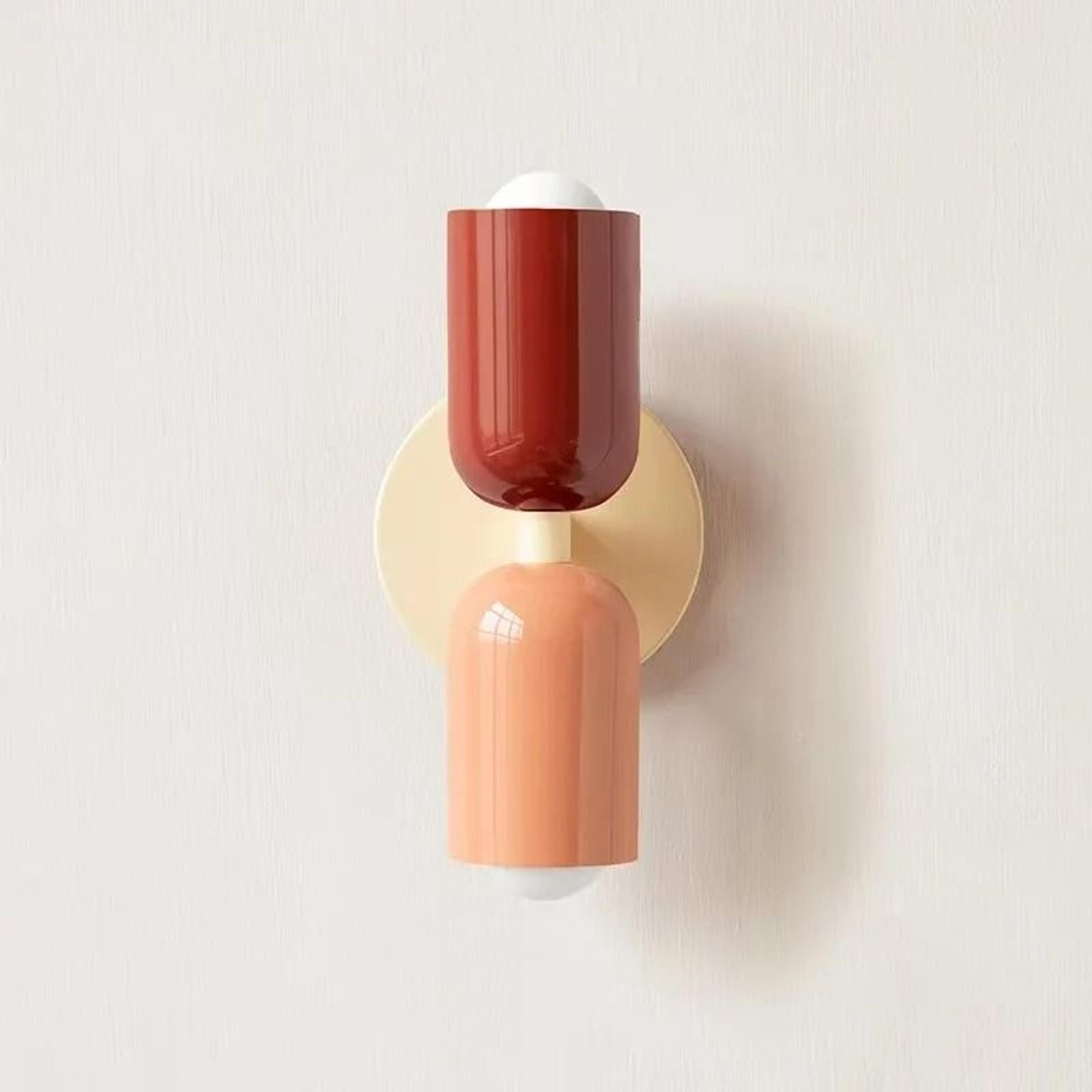Nordic Industrial Geometric Sconce And Background Luminary 16