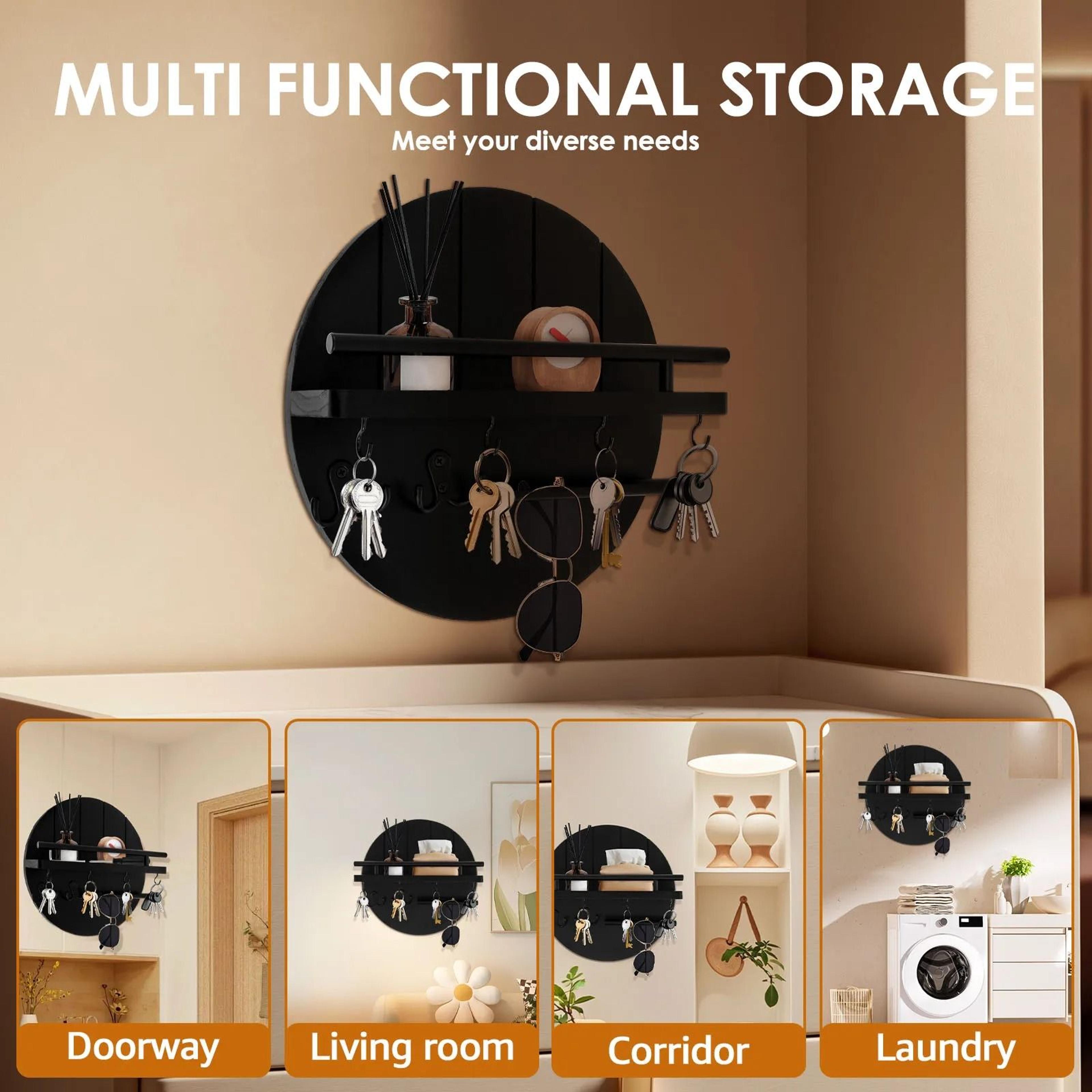 Wood Wall Mounted Key Holder And Mail Organizer 4