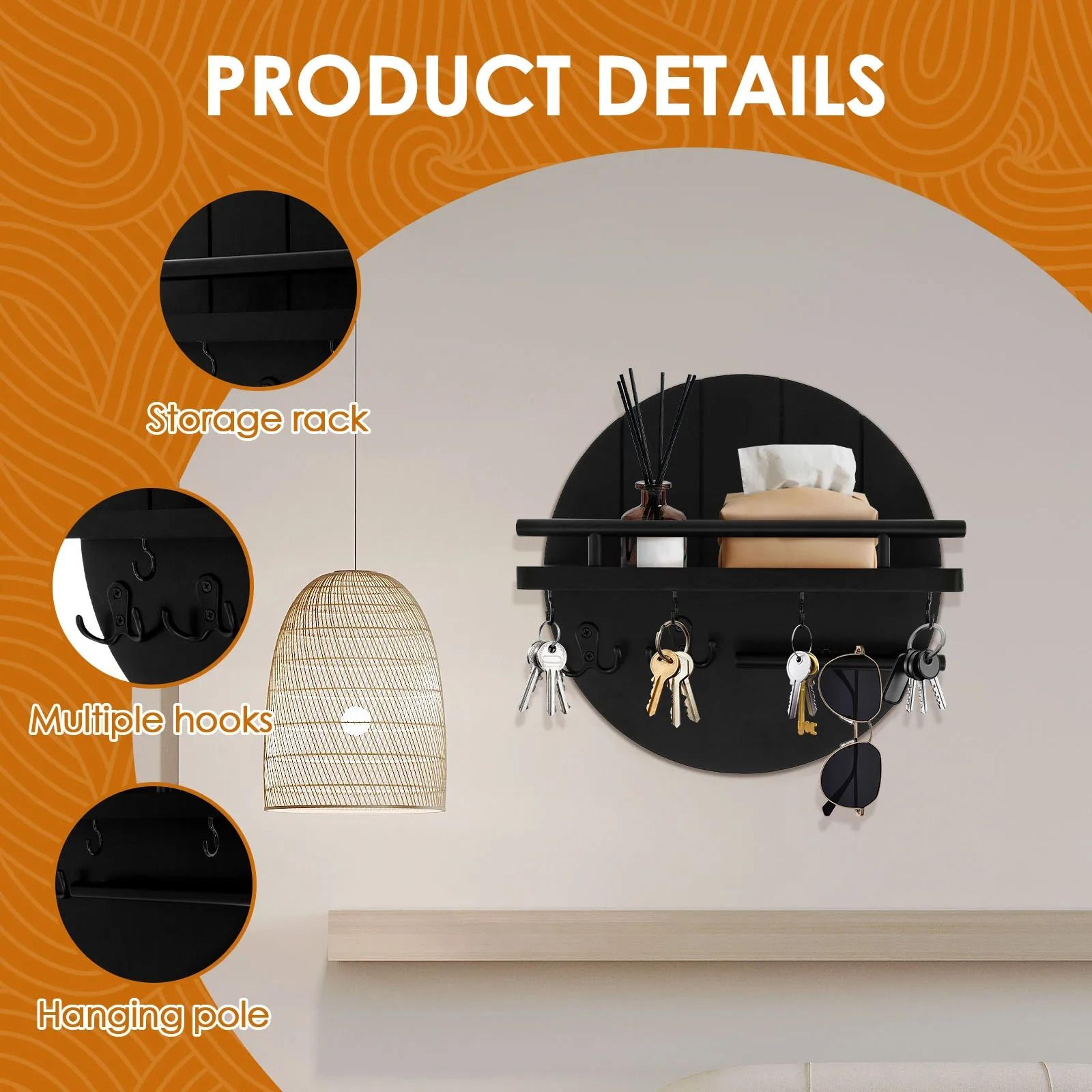 Wood Wall Mounted Key Holder And Mail Organizer 5