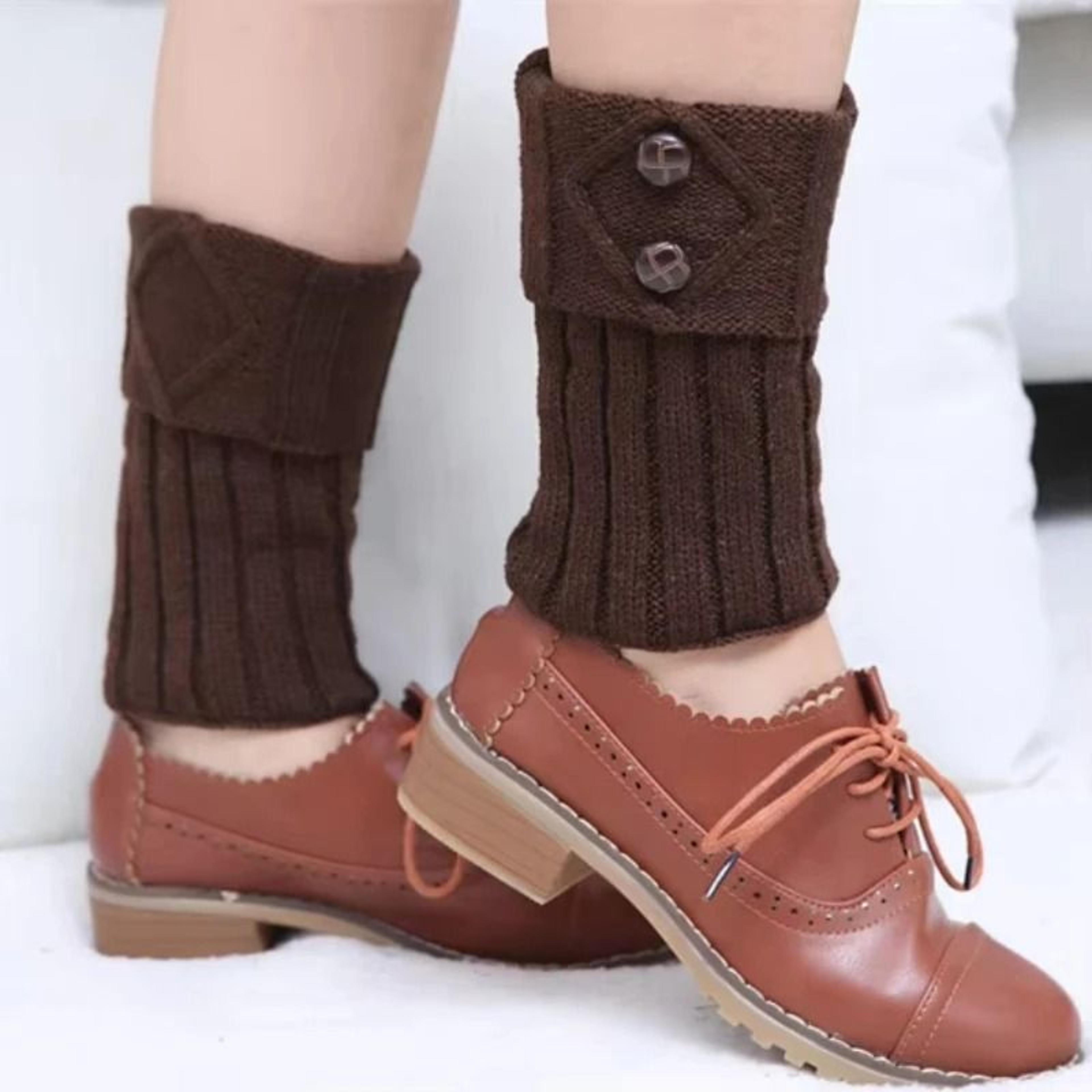 Short Rhombus Geometric Knit Boot Cuffs 1