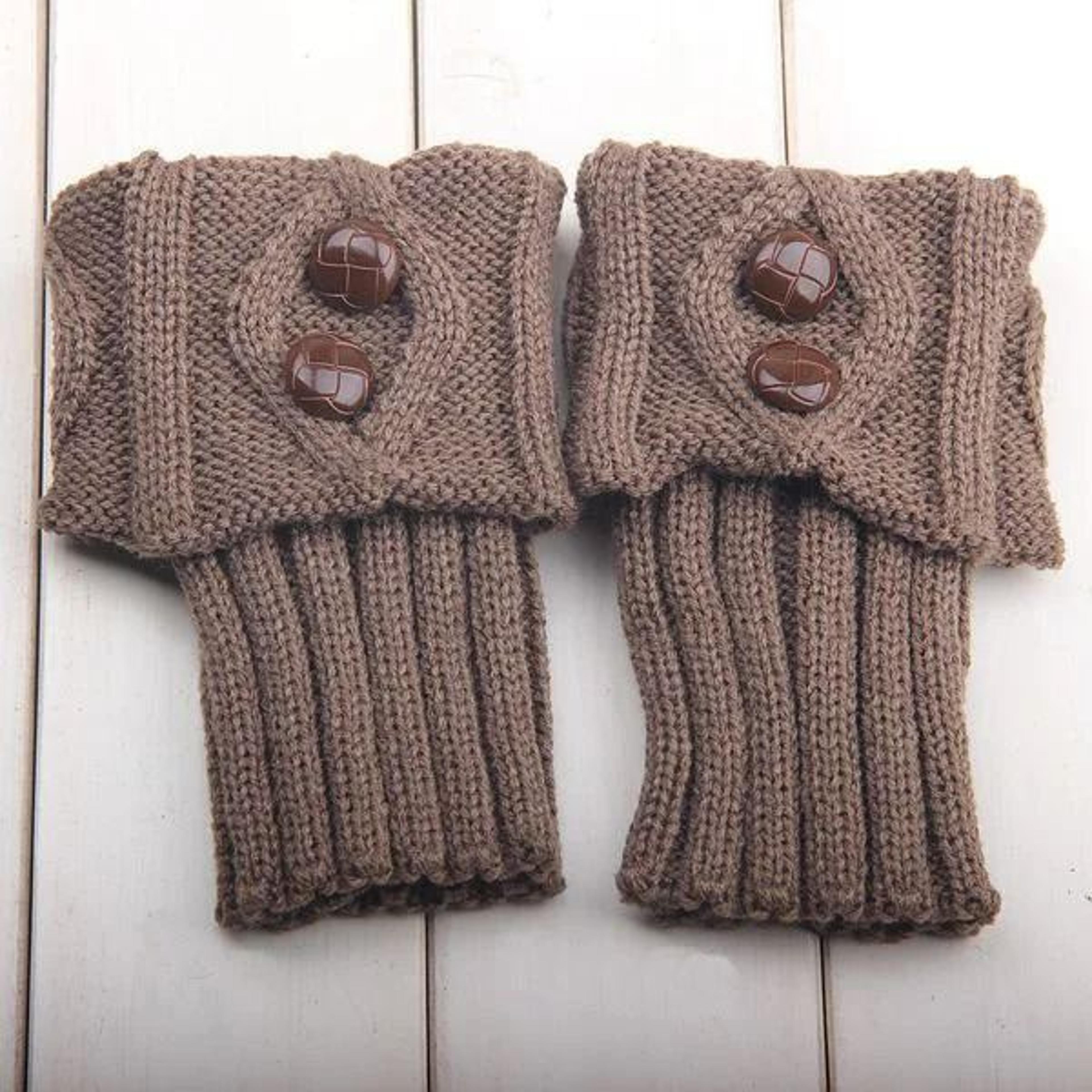 Short Rhombus Geometric Knit Boot Cuffs 7