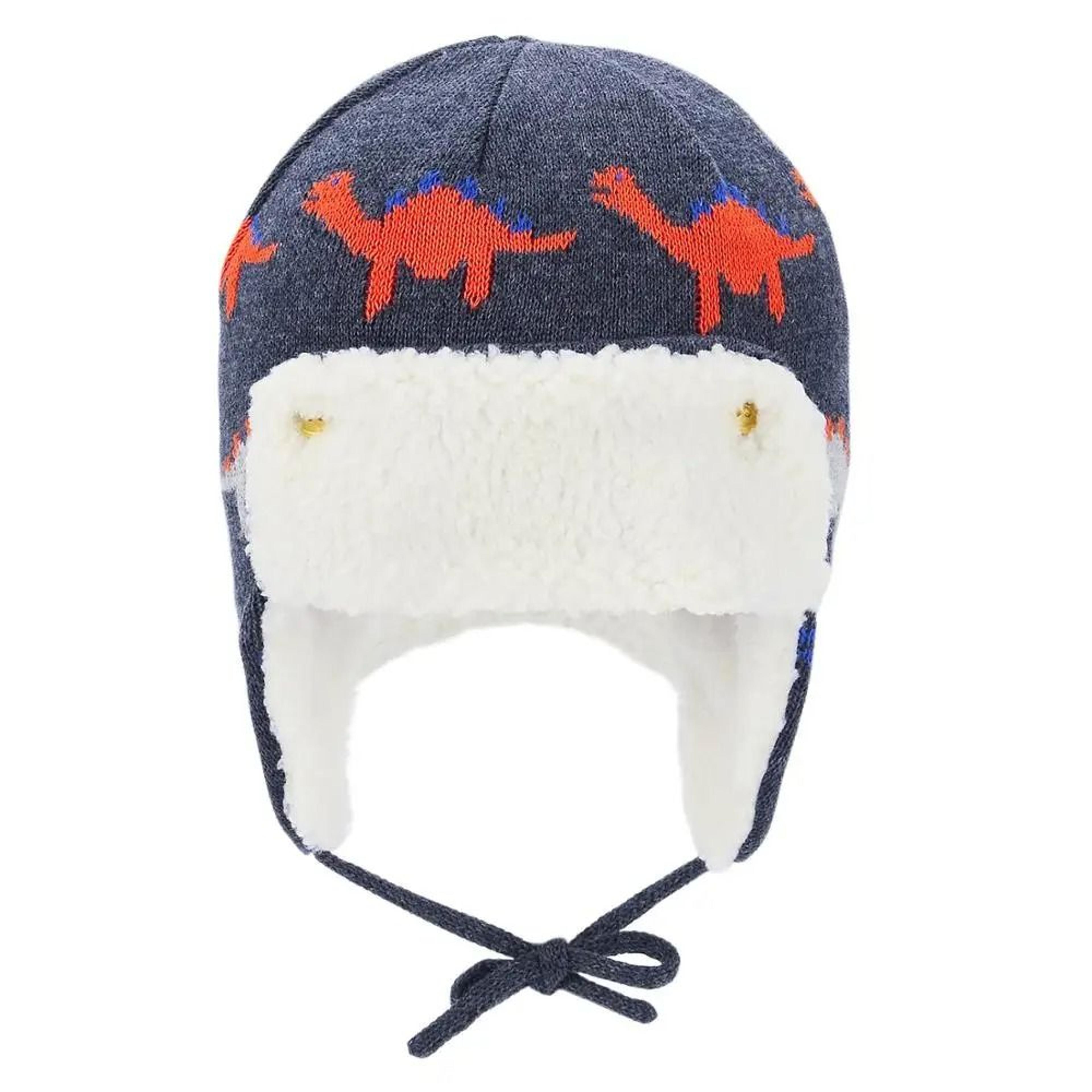 plush animal character infant thermal pilot cap