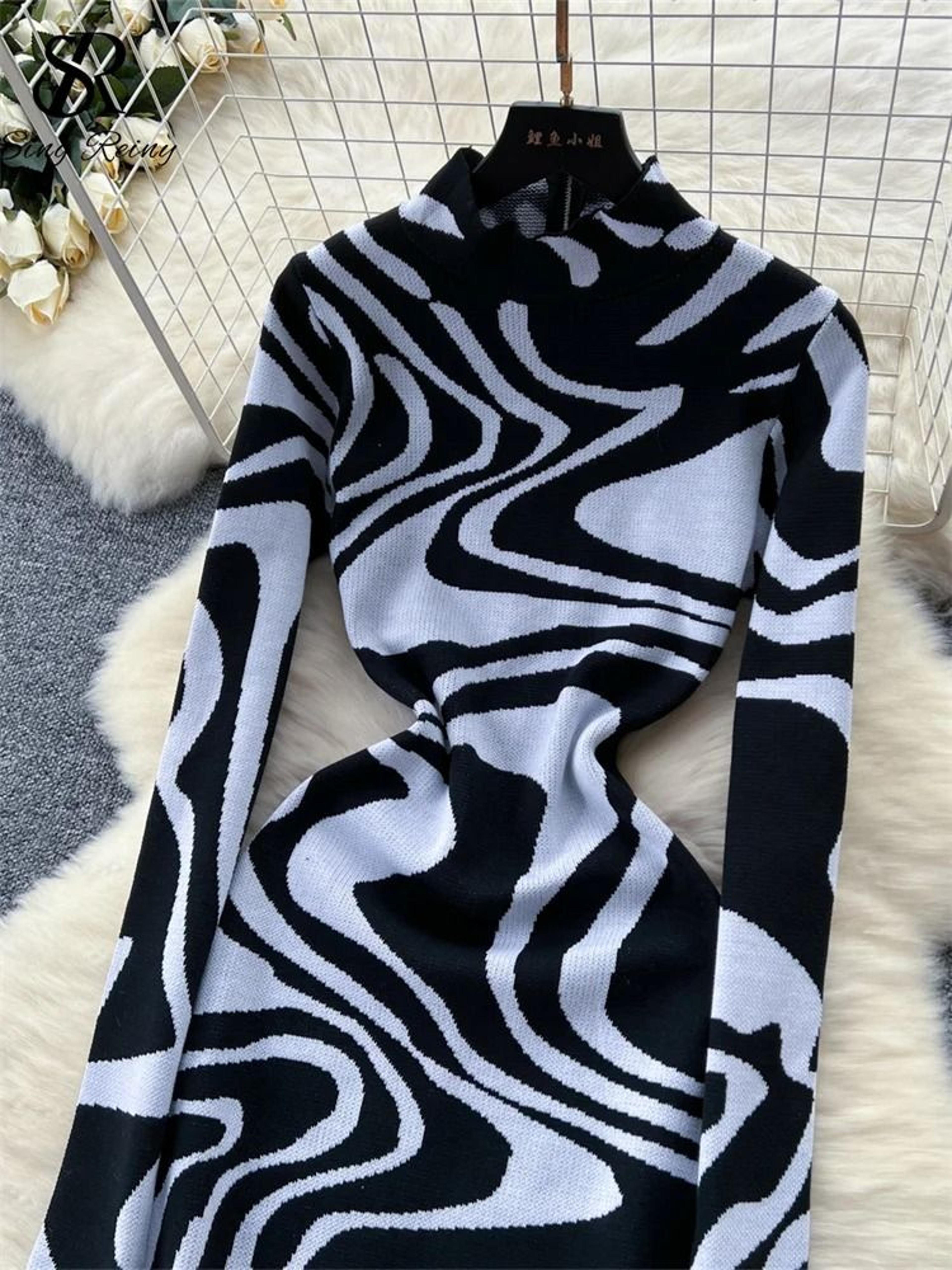 Geometric Print Zippered Bodycon Party Dress 4