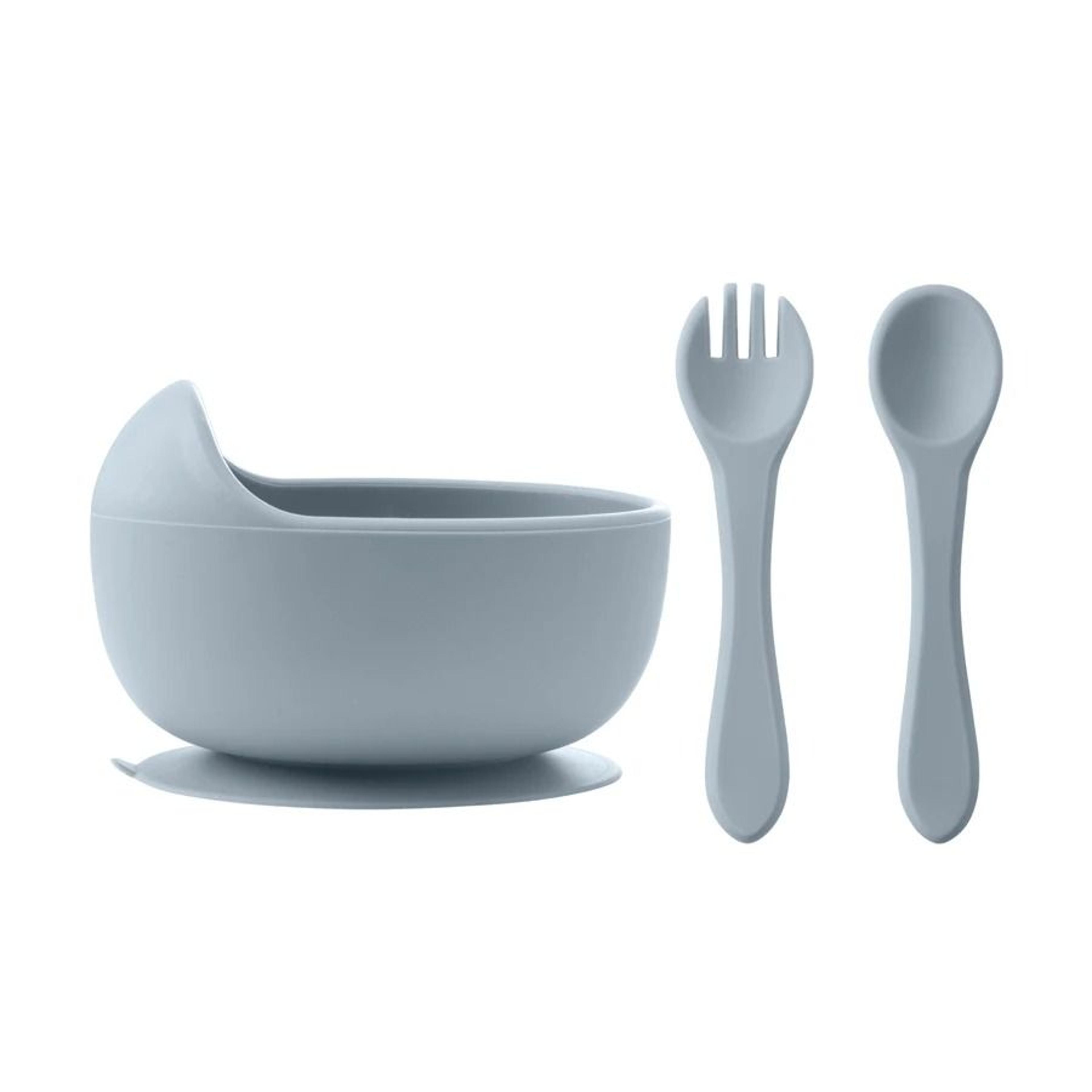 3 Piece Wood And Silicone Kids Feeding Bowl Set 8