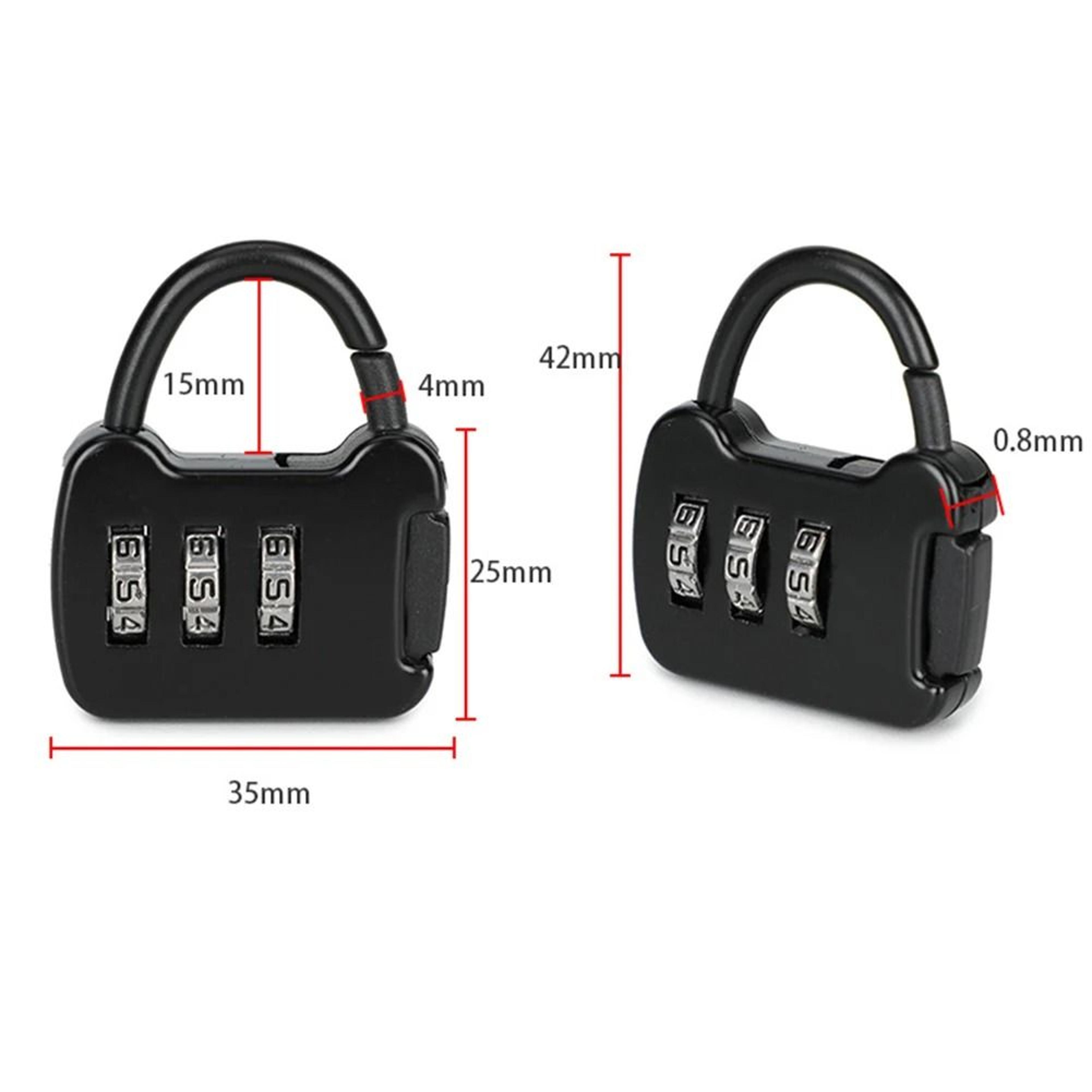 2 Pack Zinc Alloy 3 Digit Combination Padlocks 3