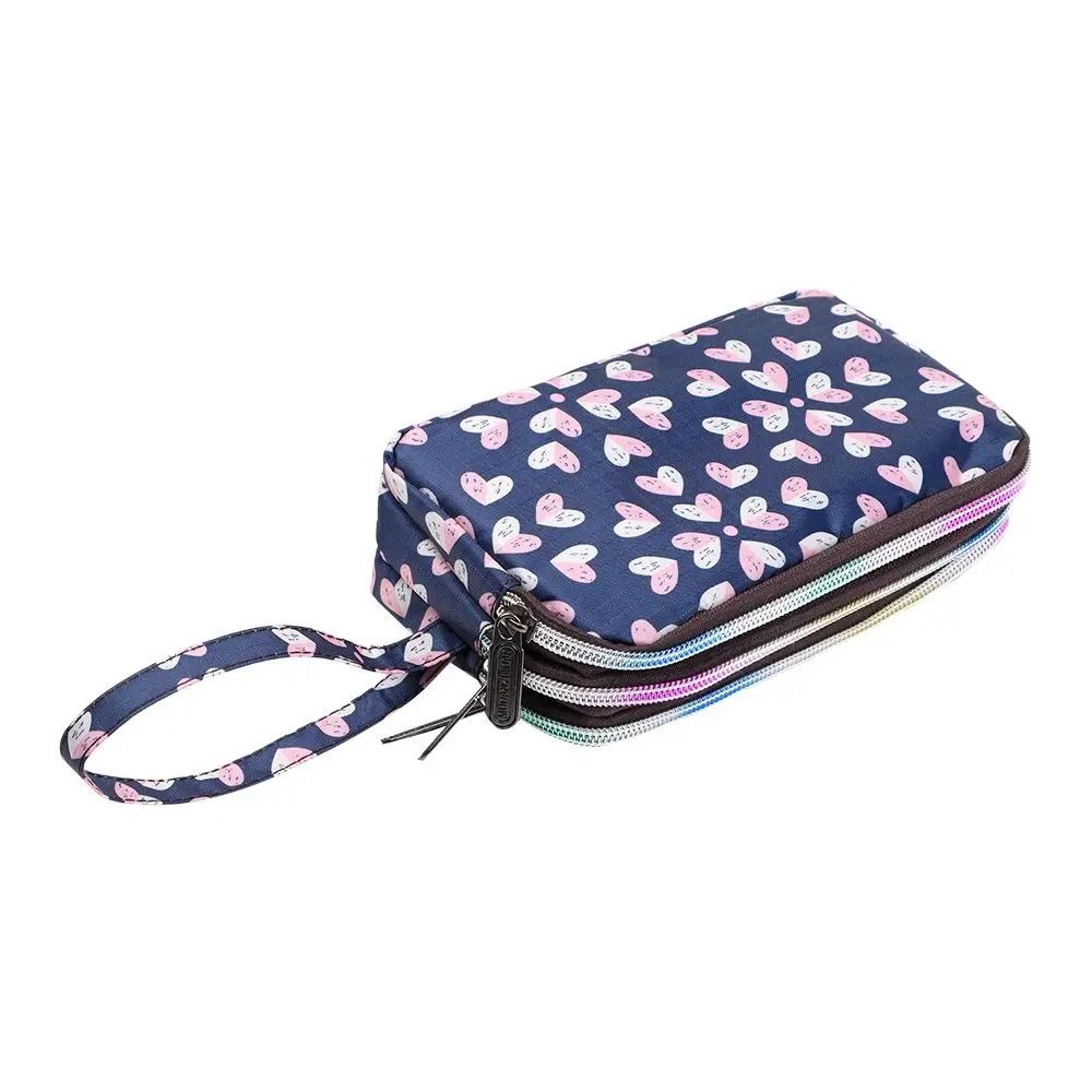 ThreeLayer Floral Canvas Wristlet Bag 16