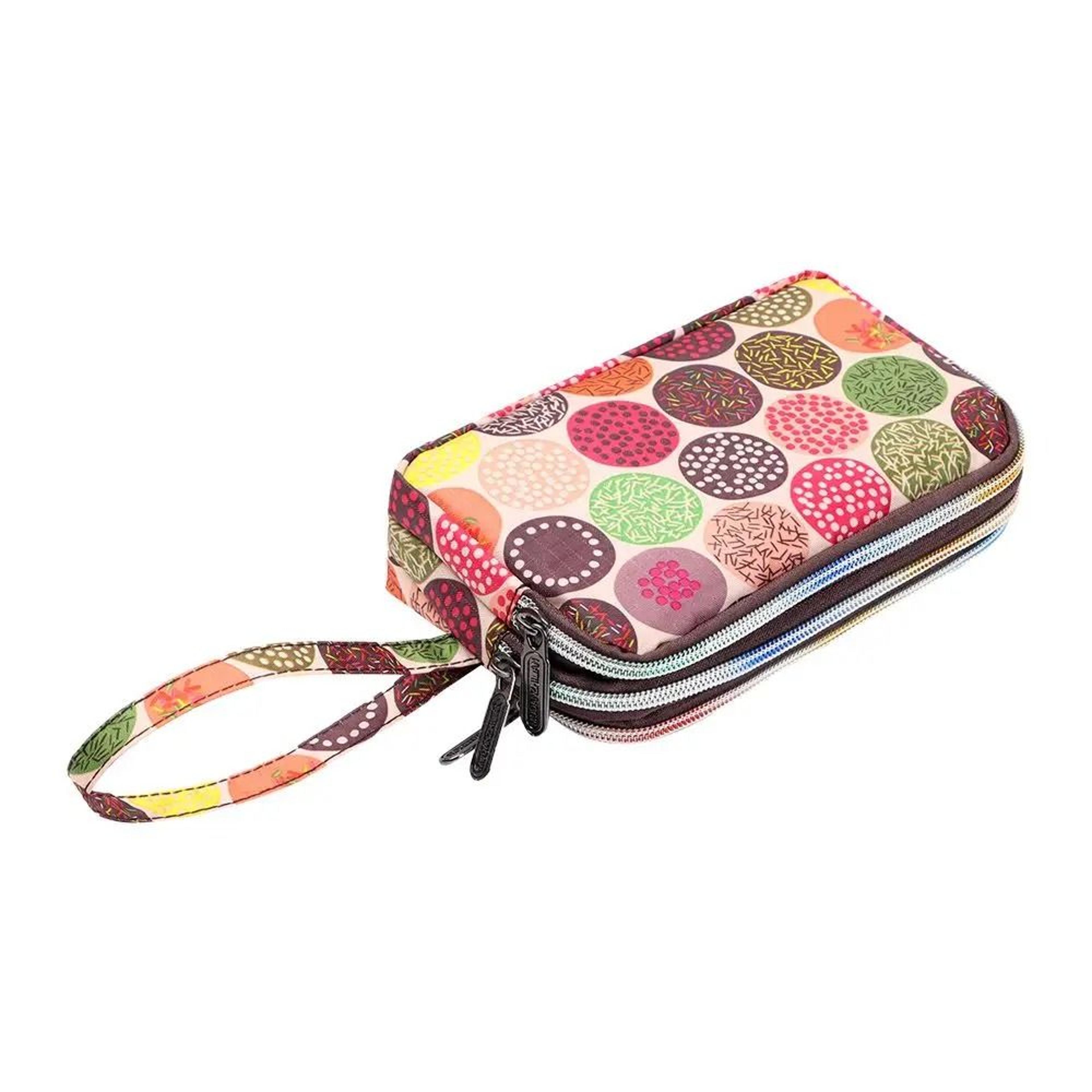 ThreeLayer Floral Canvas Wristlet Bag 17