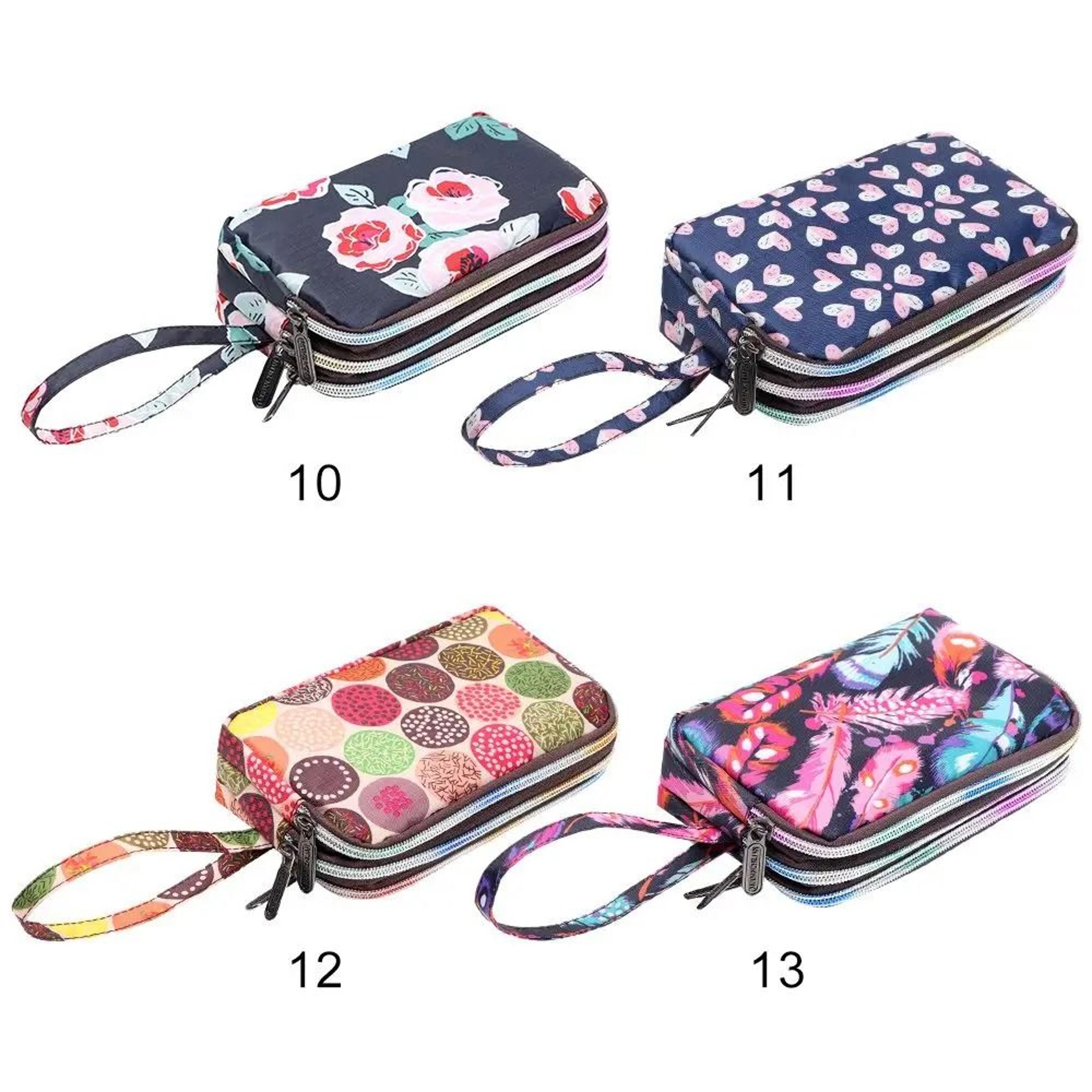 ThreeLayer Floral Canvas Wristlet Bag 4