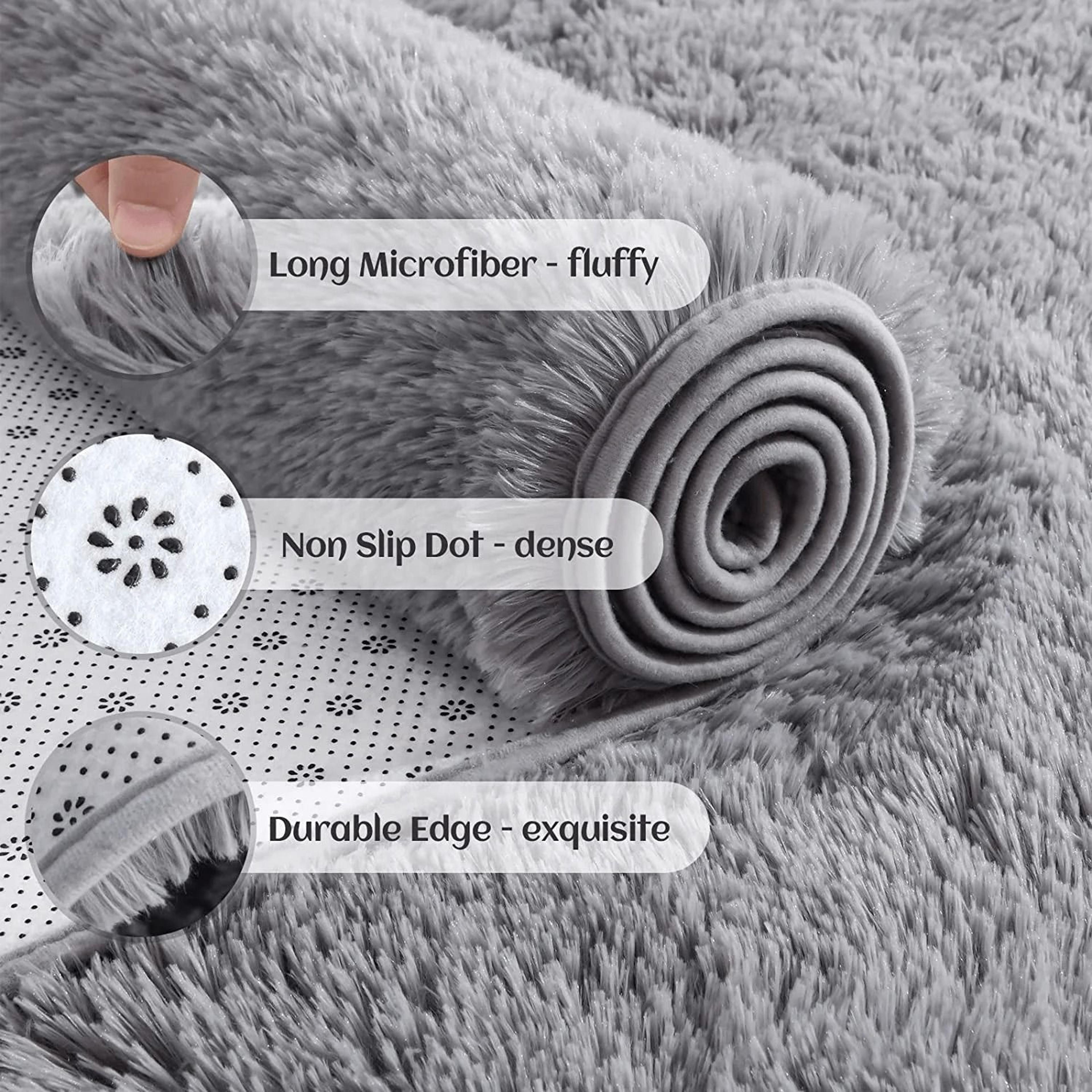 Plush TieDye Shaggy NonSlip Bedside Rug 2