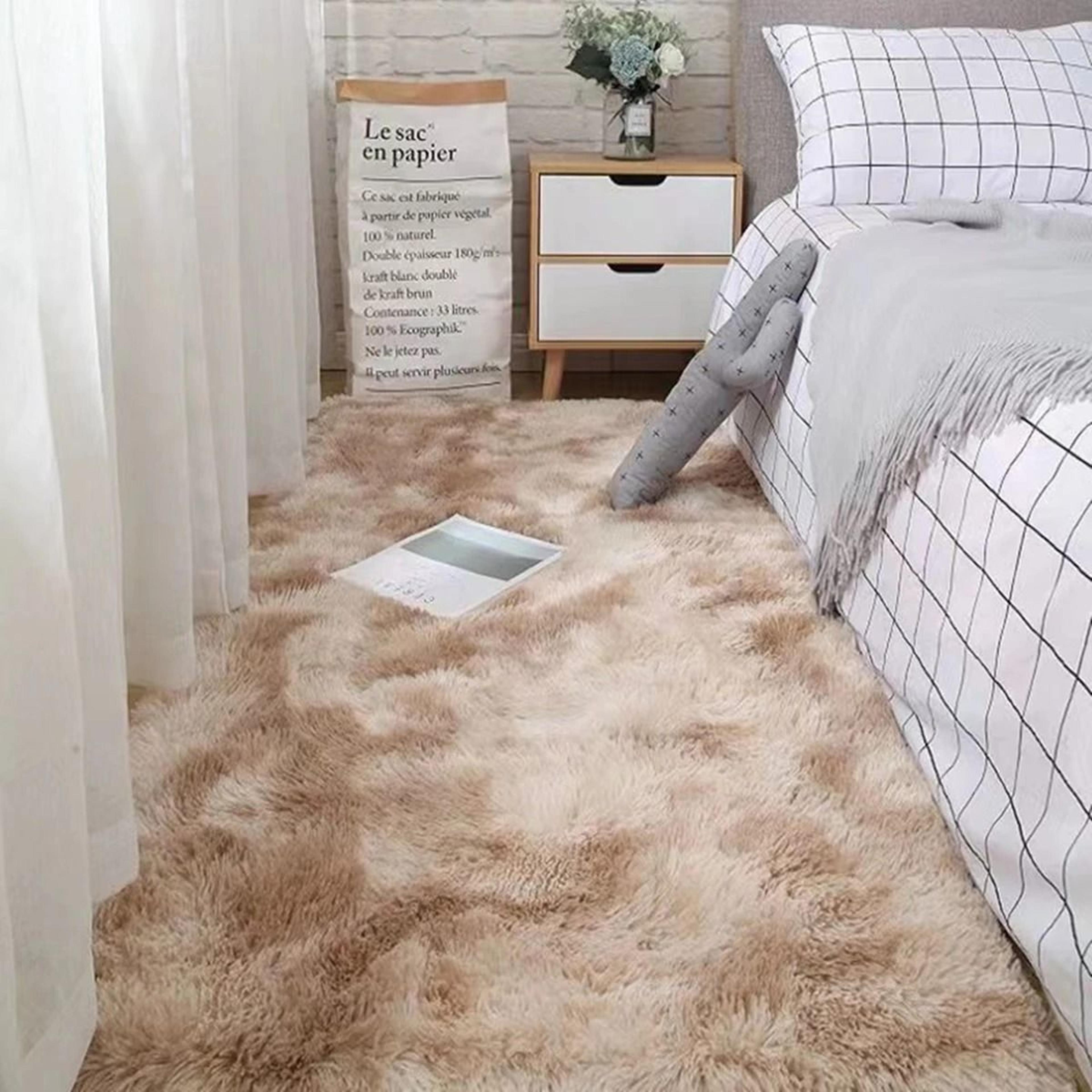 Plush TieDye Shaggy NonSlip Bedside Rug 5