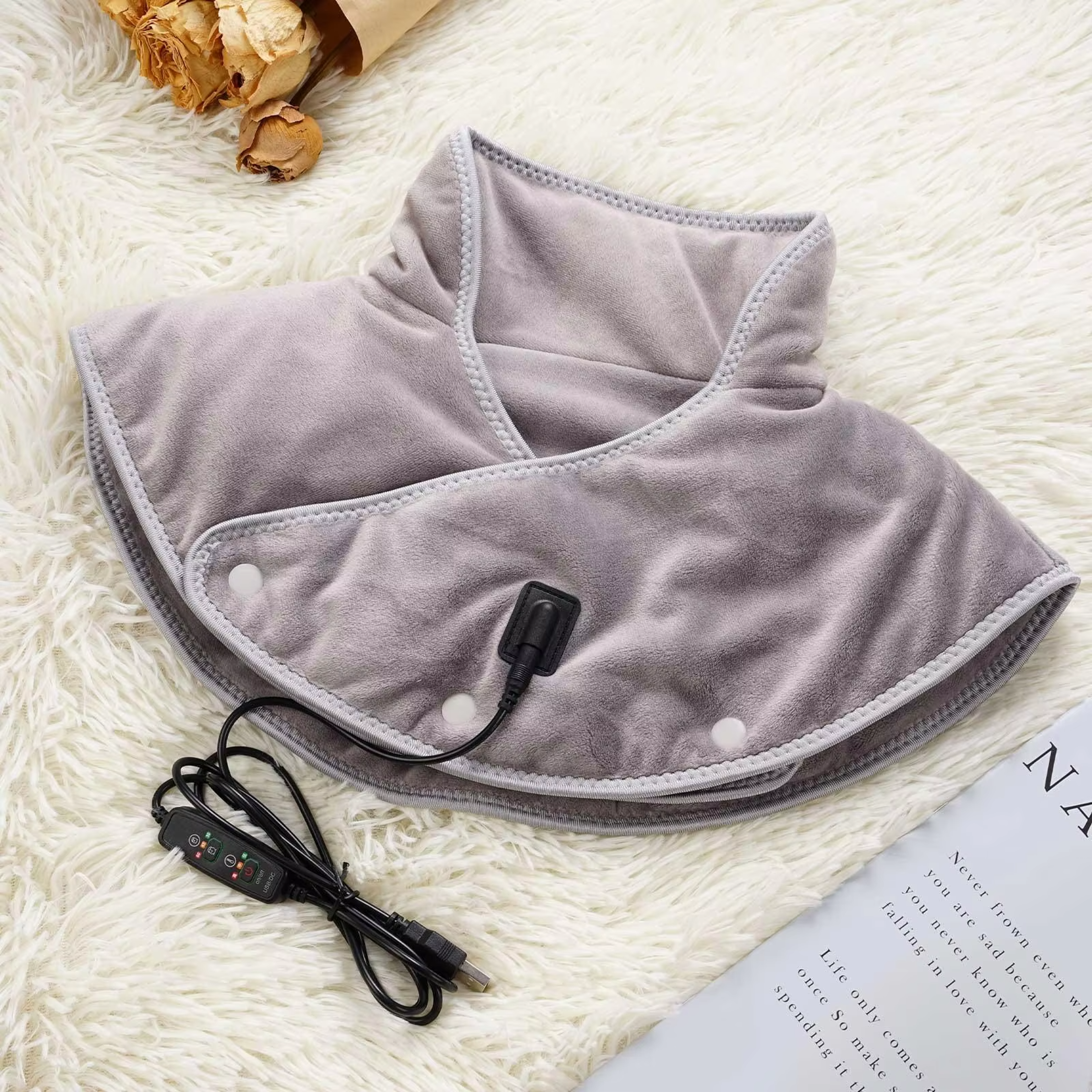 usb electric heating pad for neck & shoulders | 3 heat settings