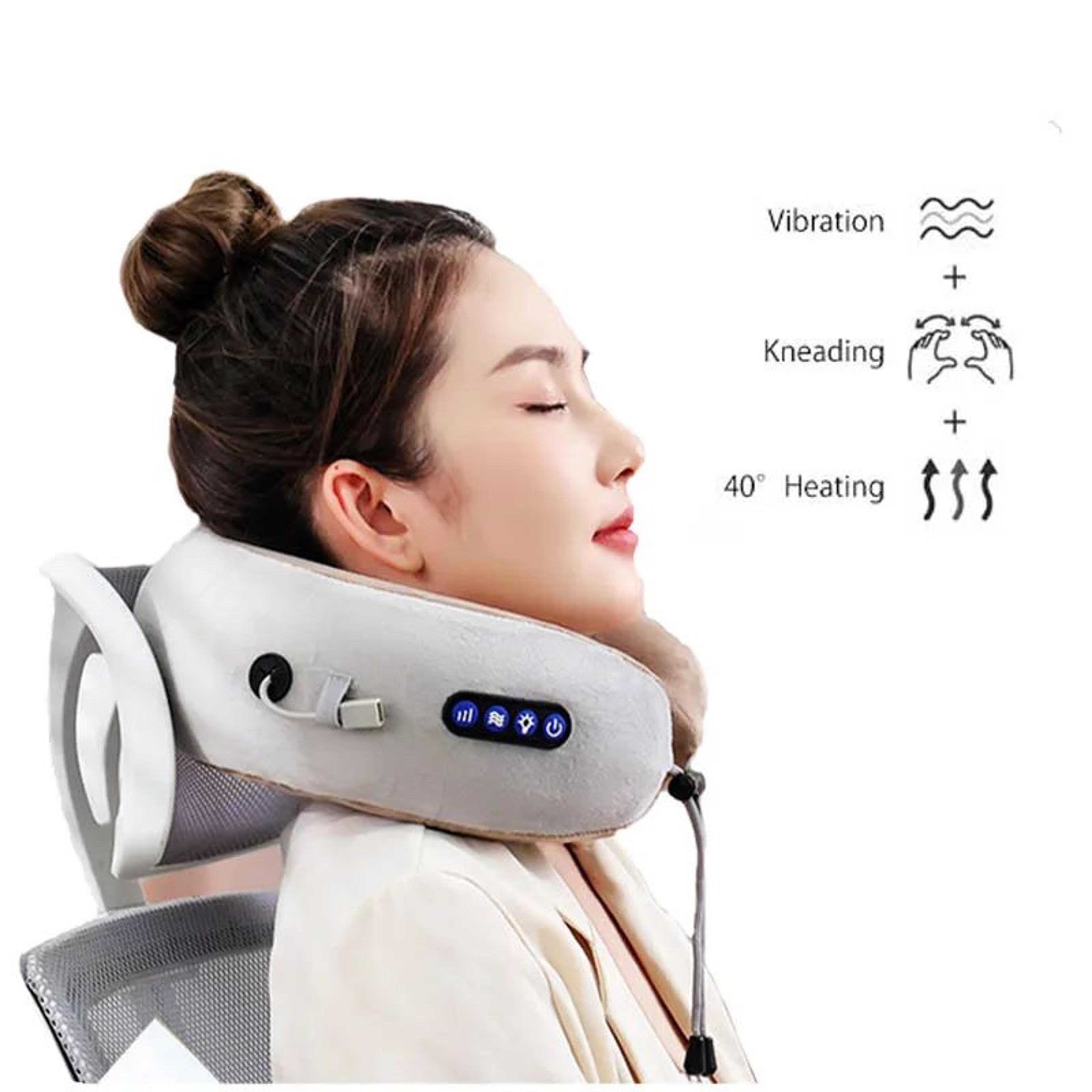 rechargeable u-shaped neck massager, portable pain relief & multi-function travel pillow