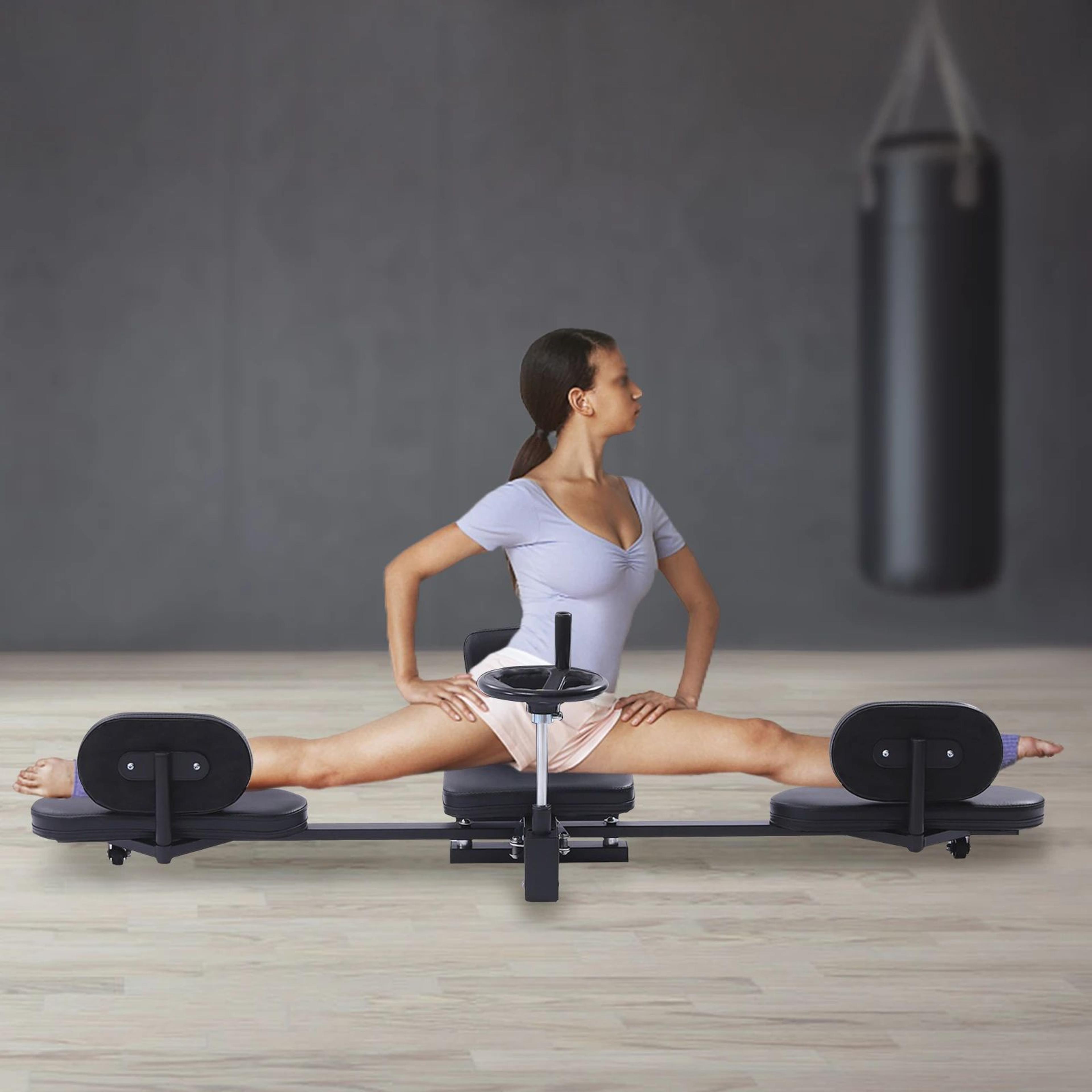 heavy duty leg stretcher machine for yoga splits & gymnastics flexibility, home gym training fitness equipment for mma