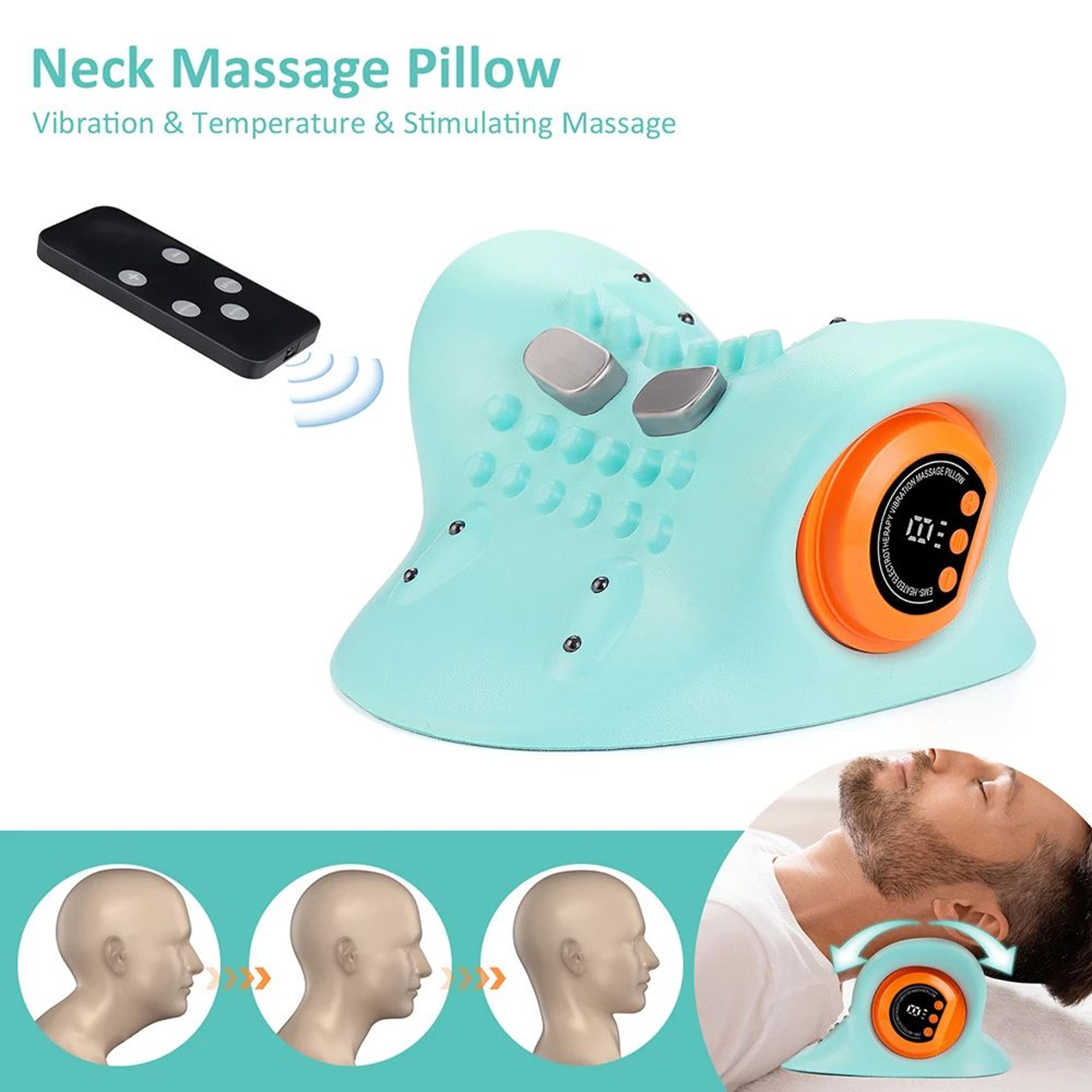Electric Neck Cervical Massager Head Pillow Ergonomic Neck Support Stretcher With Vibration  Kneadi 4