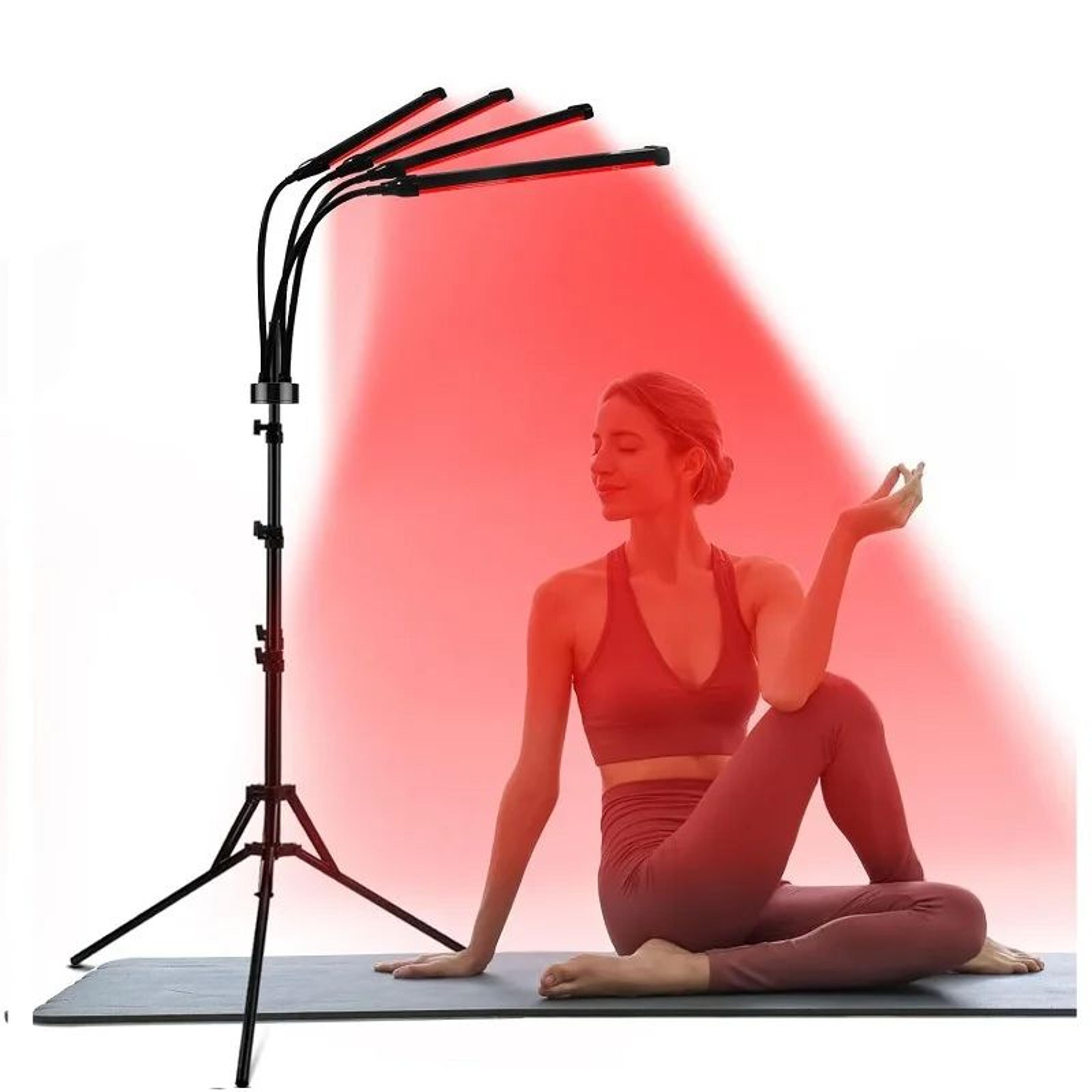 led red light therapy lamp with stand, near infrared light device for muscle & joint pain relief, facial skin care