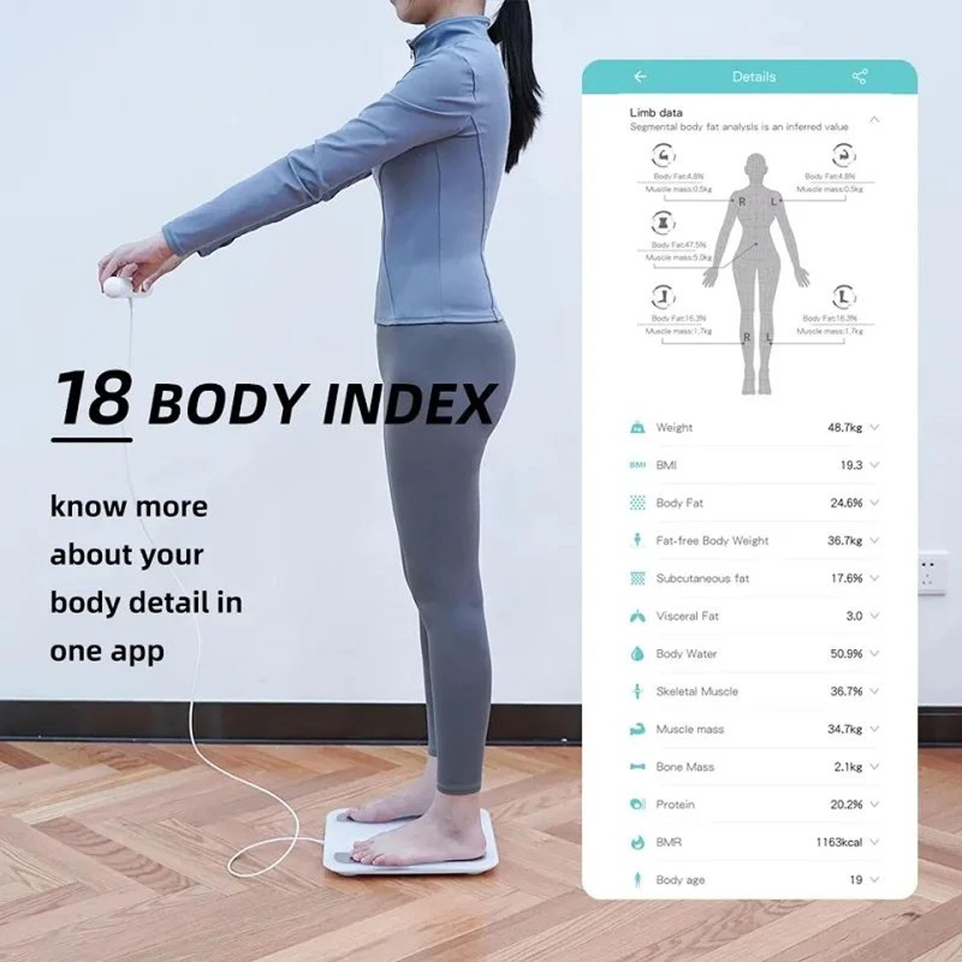 Smart Bioimpedance Scale Highly Accurate Digital Display Body Fat Scale Body Composition Analyzer S 3