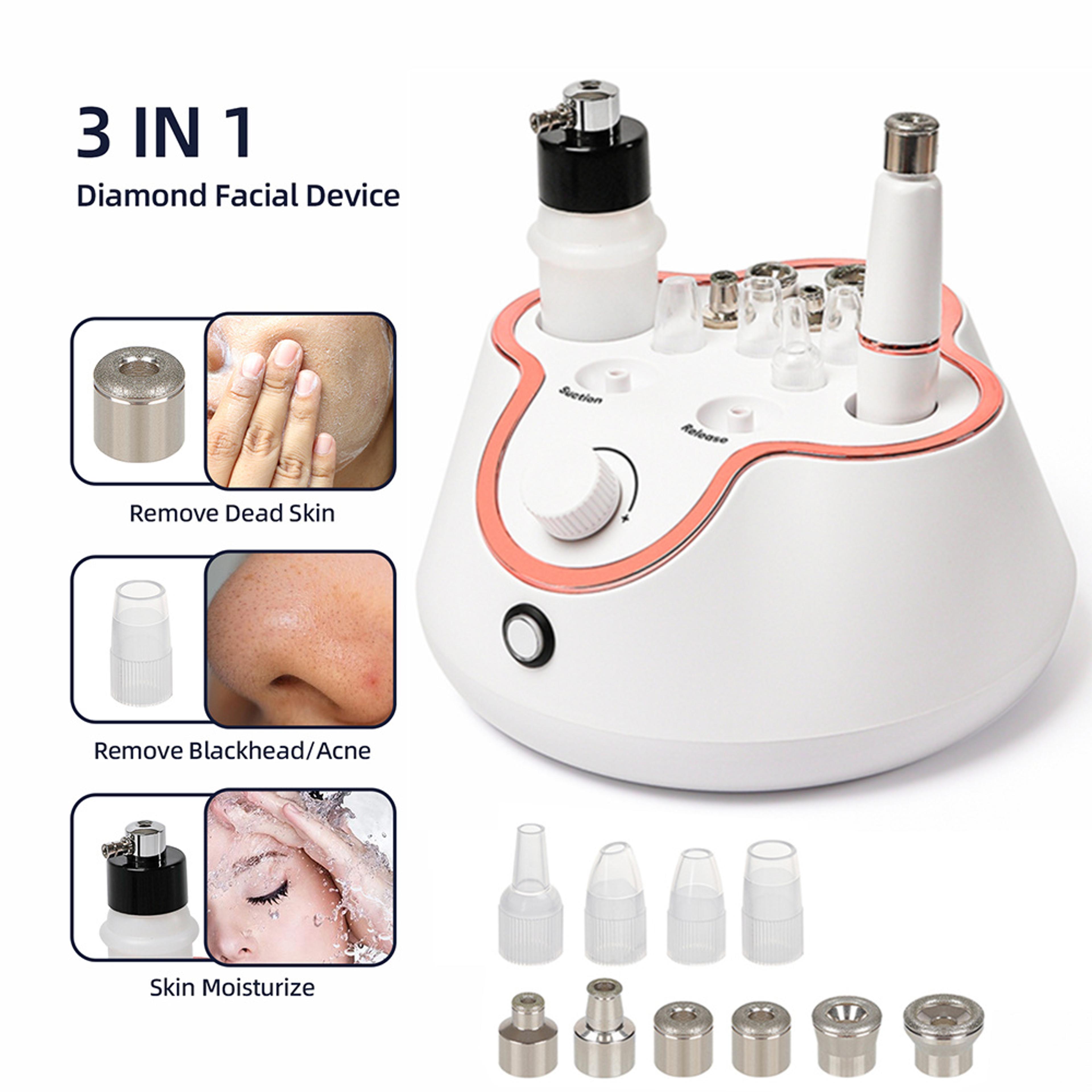 3-in-1 professional diamond facial peeling machine, home use professional microdermabrasion, exfoliation beauty machine