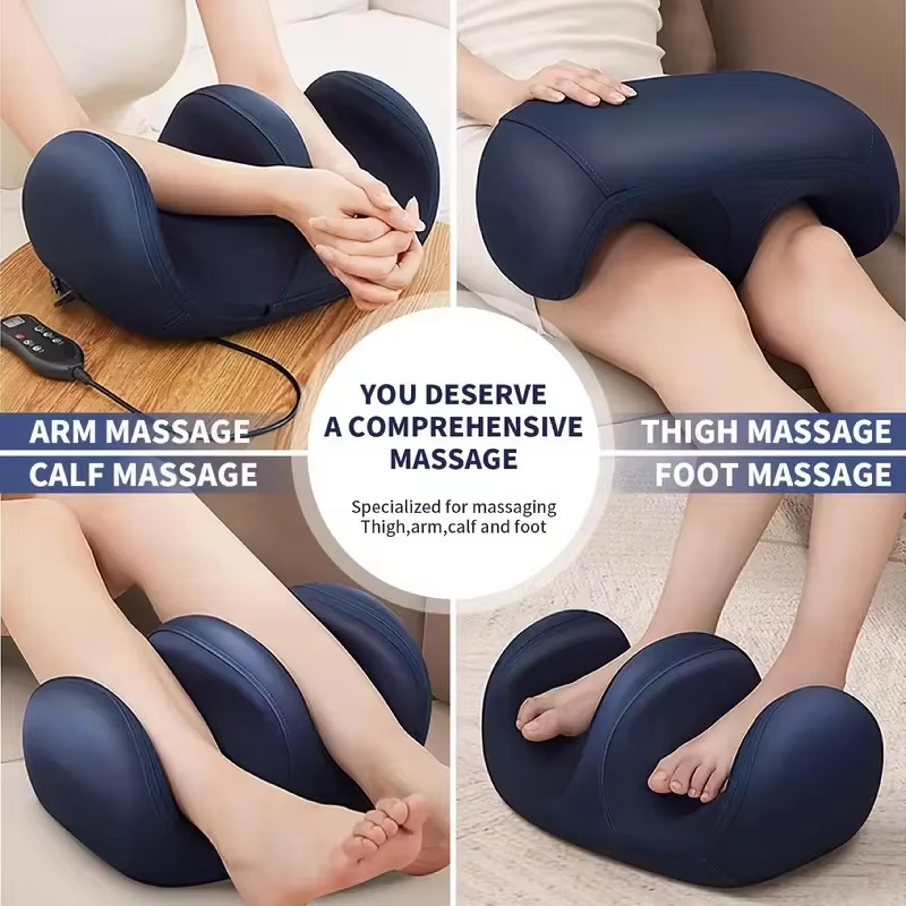 electric foot leg massager with shiatsu kneading roller & heating therapy hot compression