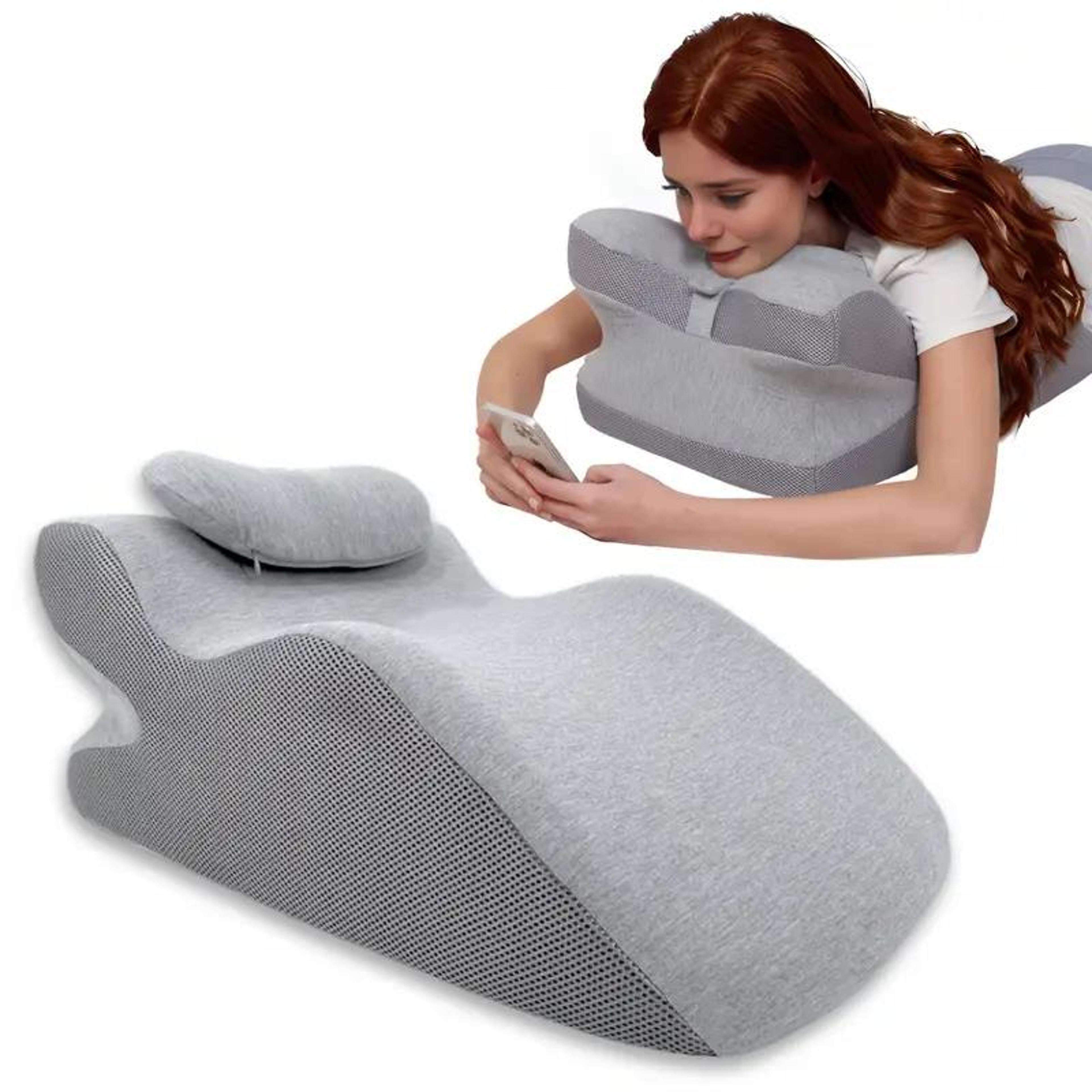 multifunctional reclining pillow with memory foam for back neck support, ergonomic wedge cushion, comfortable prone rest