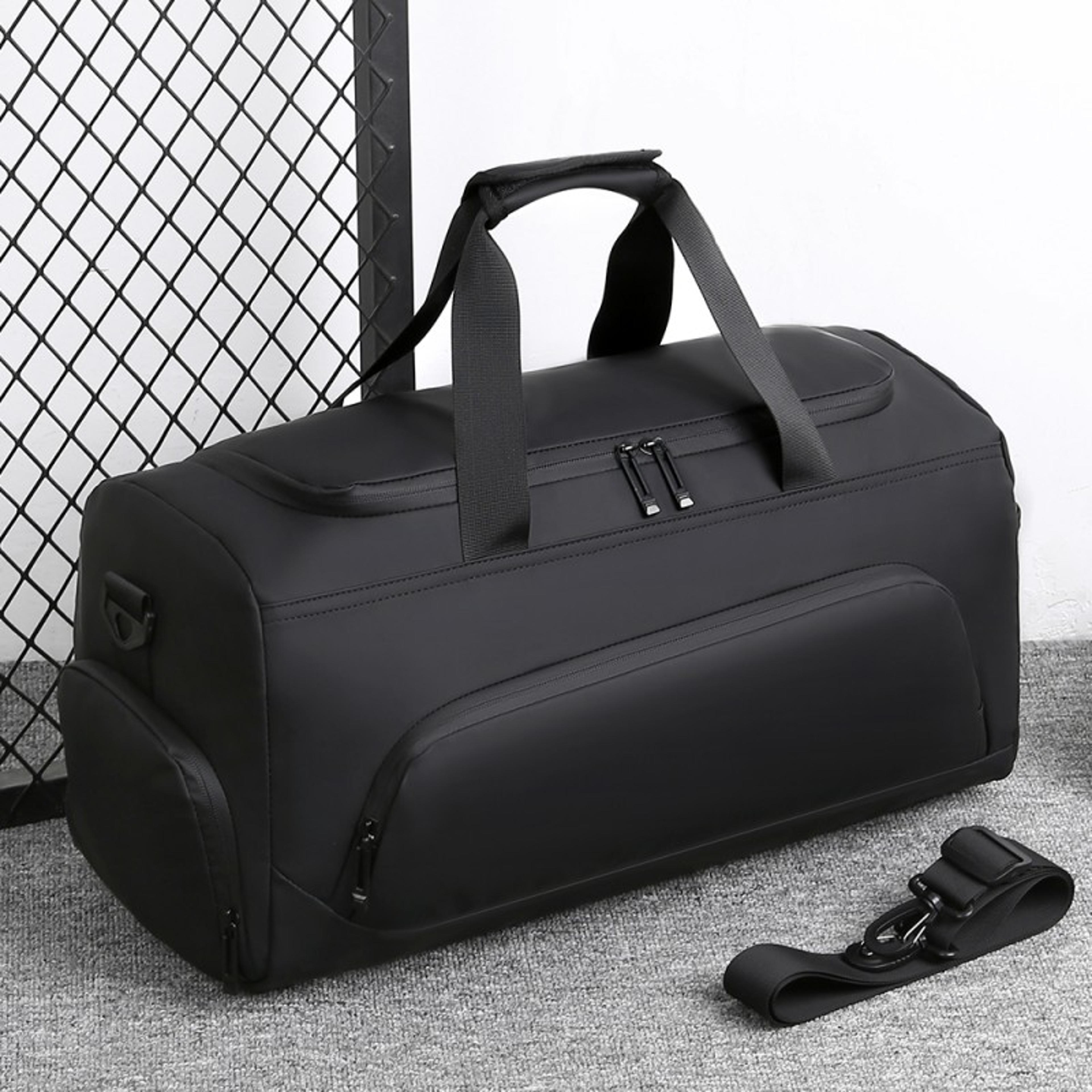 large capacity handbag, sports gym bag, portable travel duffel bag, multi-compartment with shoes storage
